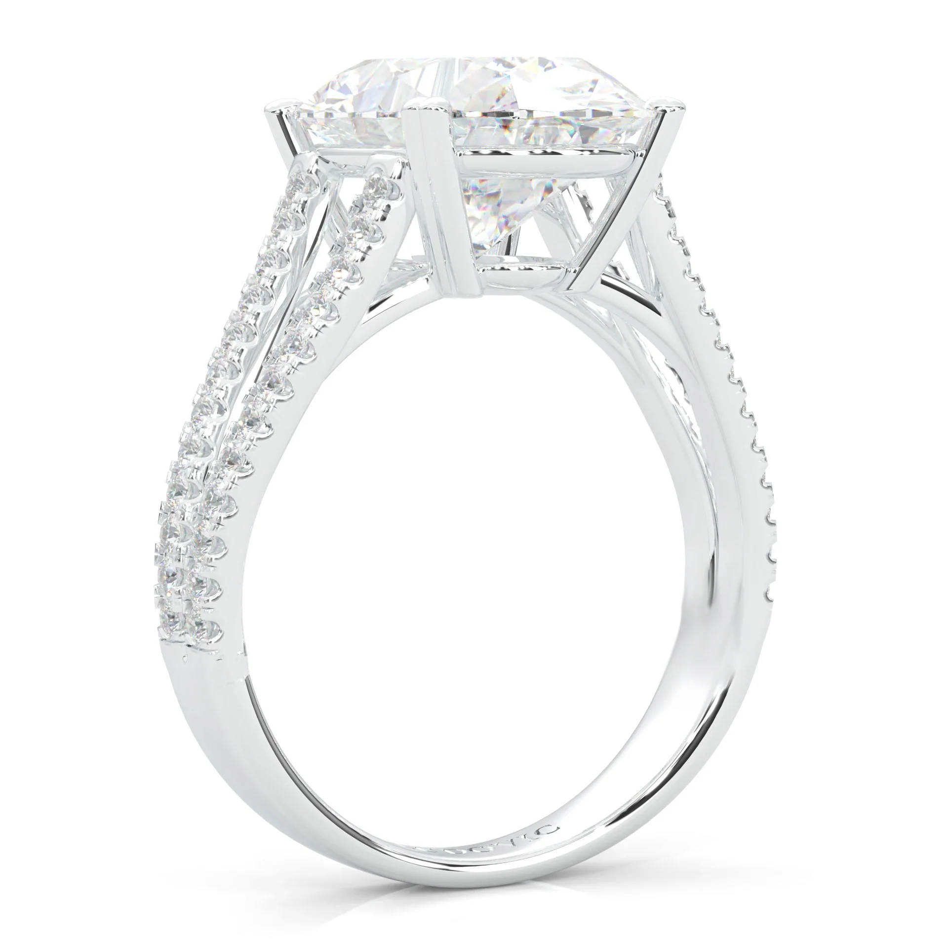 8 Prongs- Oval Moissanite Engagement Ring (14k Solid Gold) - Image 4