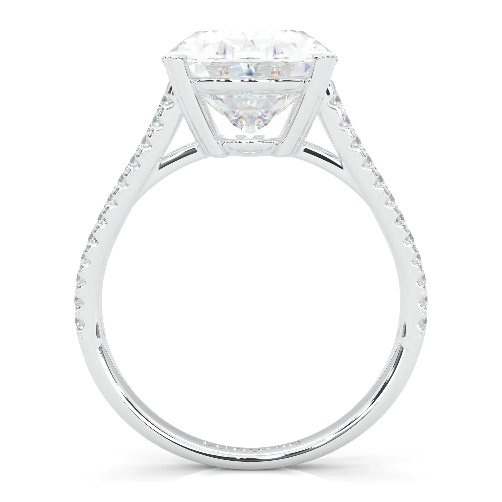 8 Prongs- Oval Moissanite Engagement Ring (14k Solid Gold) - Image 6