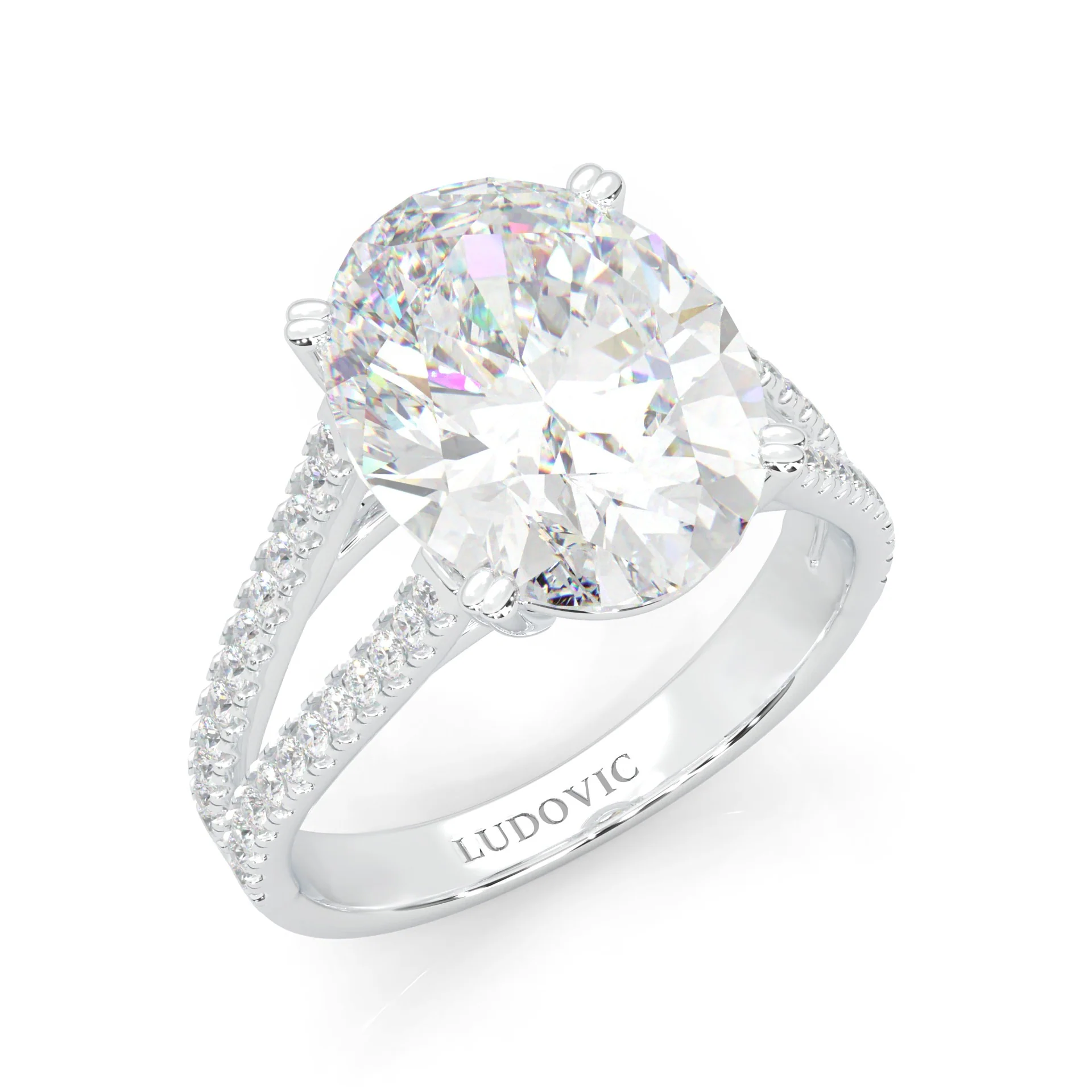 8 Prongs- Oval Moissanite Engagement Ring (14k Solid Gold) - Image 7