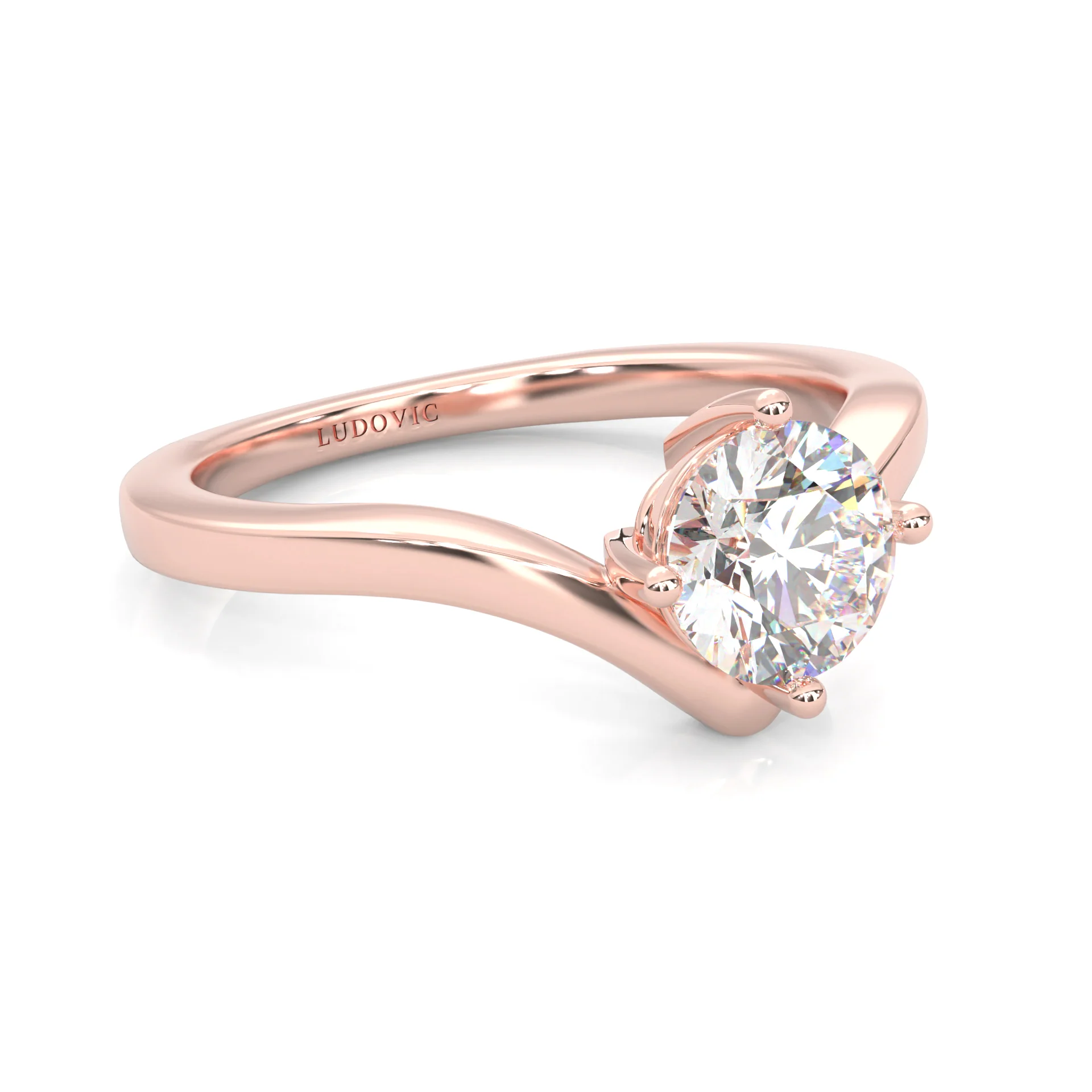 Anémone Solitaire Engagement Ring ( Rose Gold 14K ) - Image 3