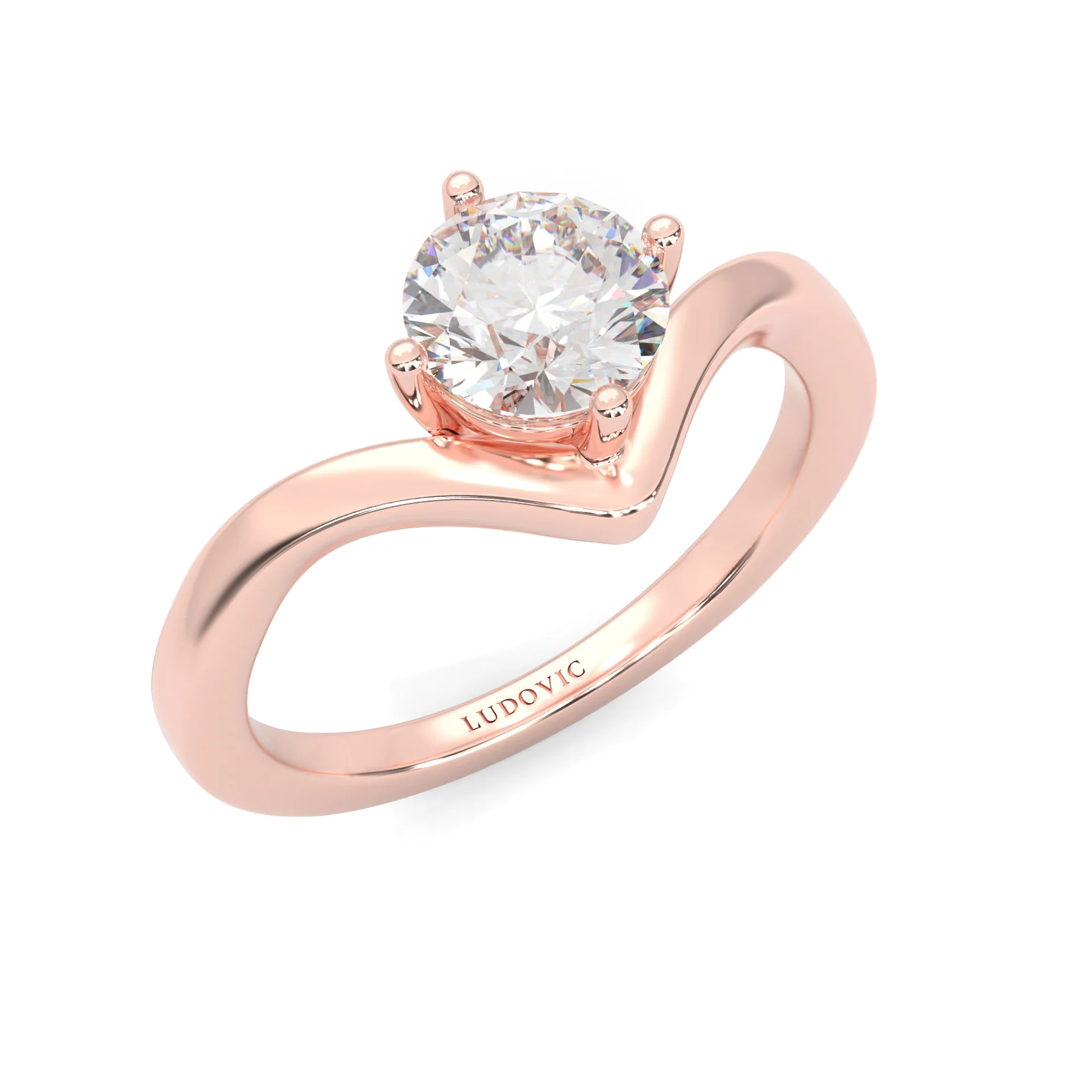 Anémone Solitaire Engagement Ring ( Rose Gold 14K ) - Image 7