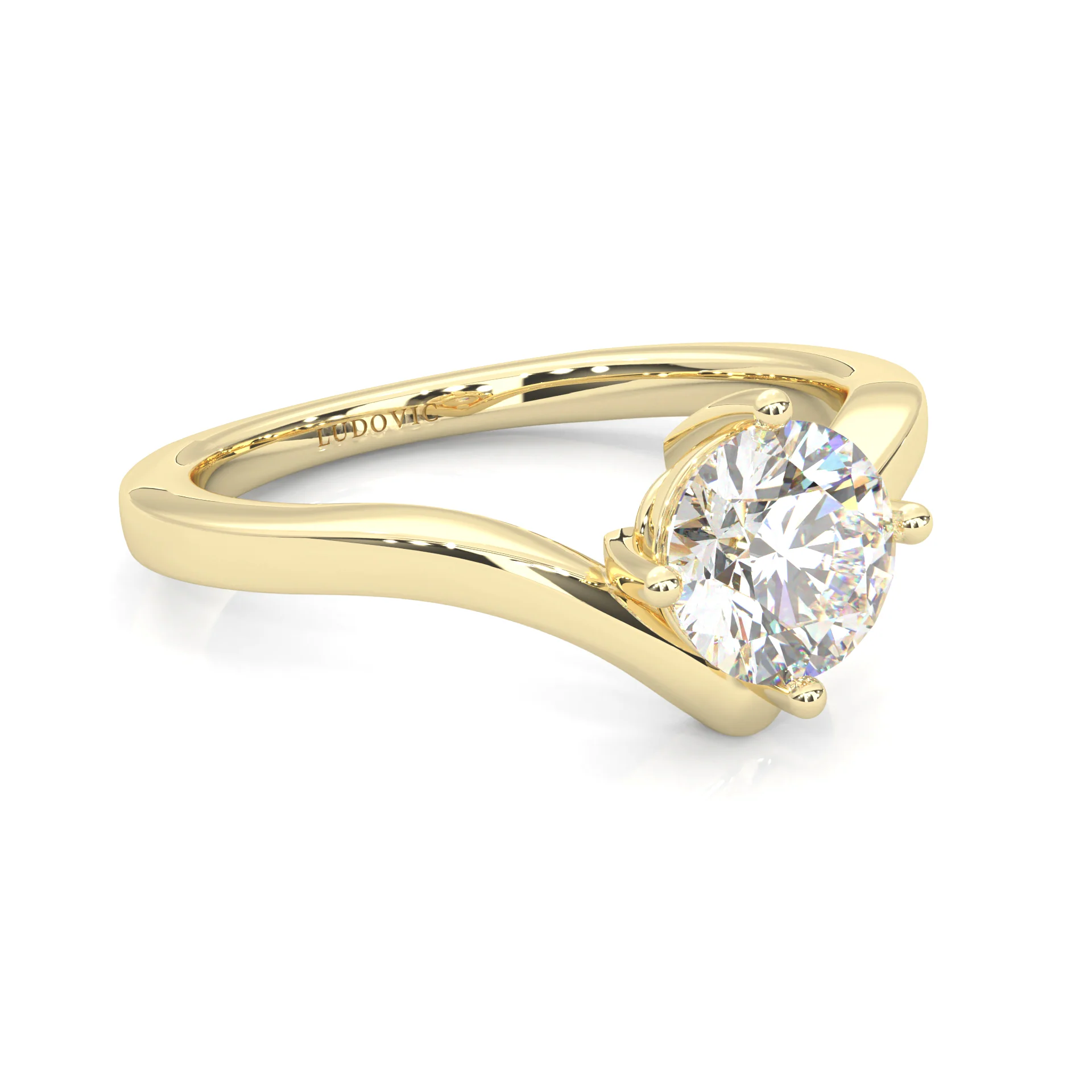 Anémone Solitaire Engagement Ring ( Yellow Gold 14K) - Image 3