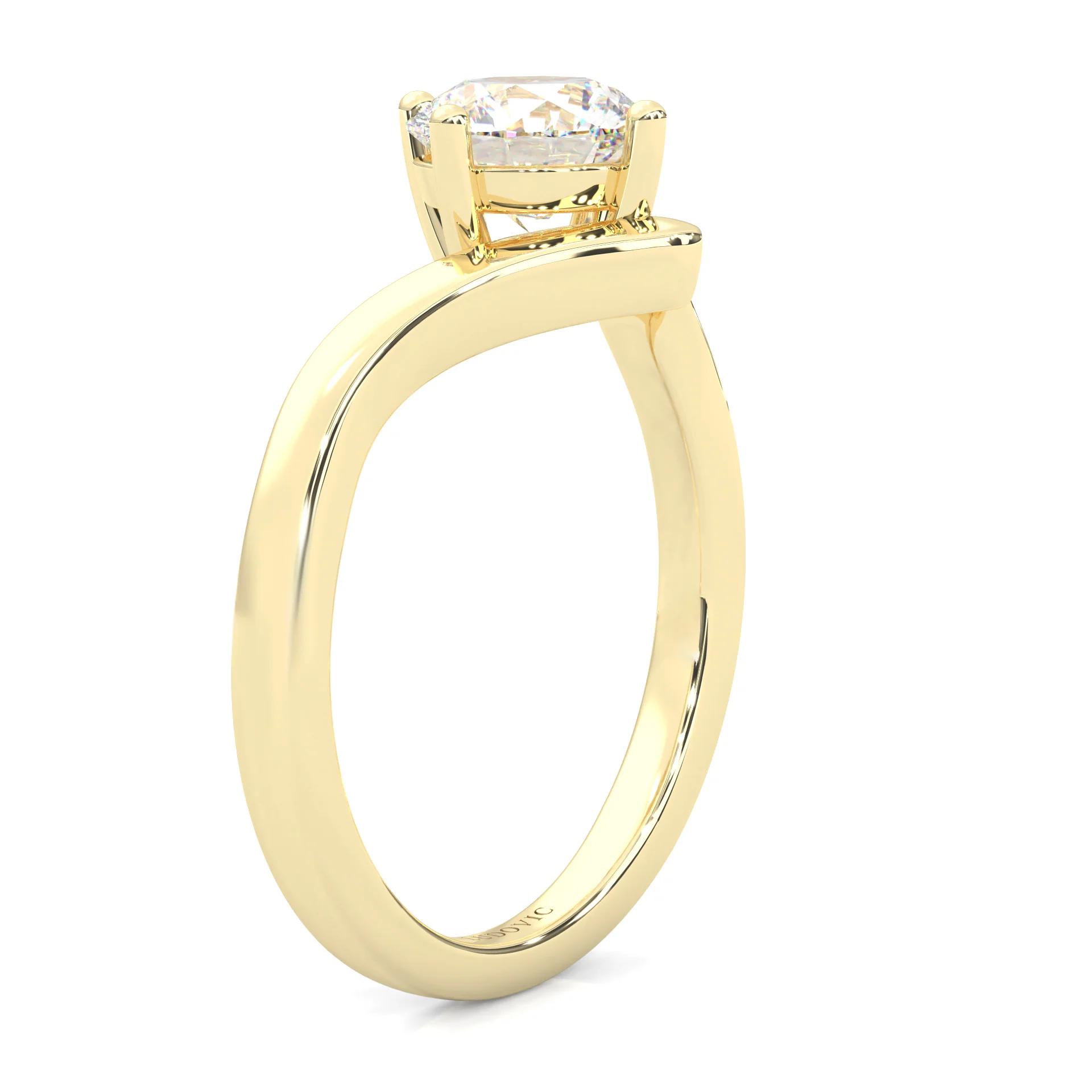Anémone Solitaire Engagement Ring ( Yellow Gold 14K) - Image 4
