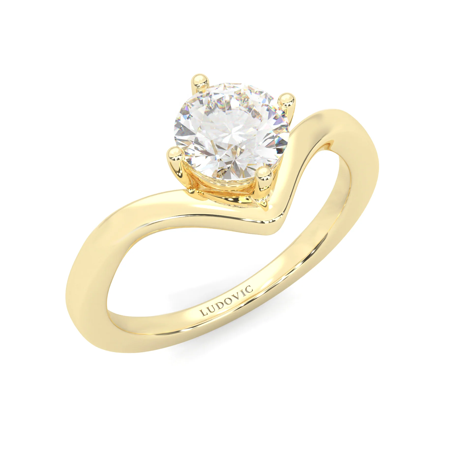 Anémone Solitaire Engagement Ring ( Yellow Gold 14K) - Image 7