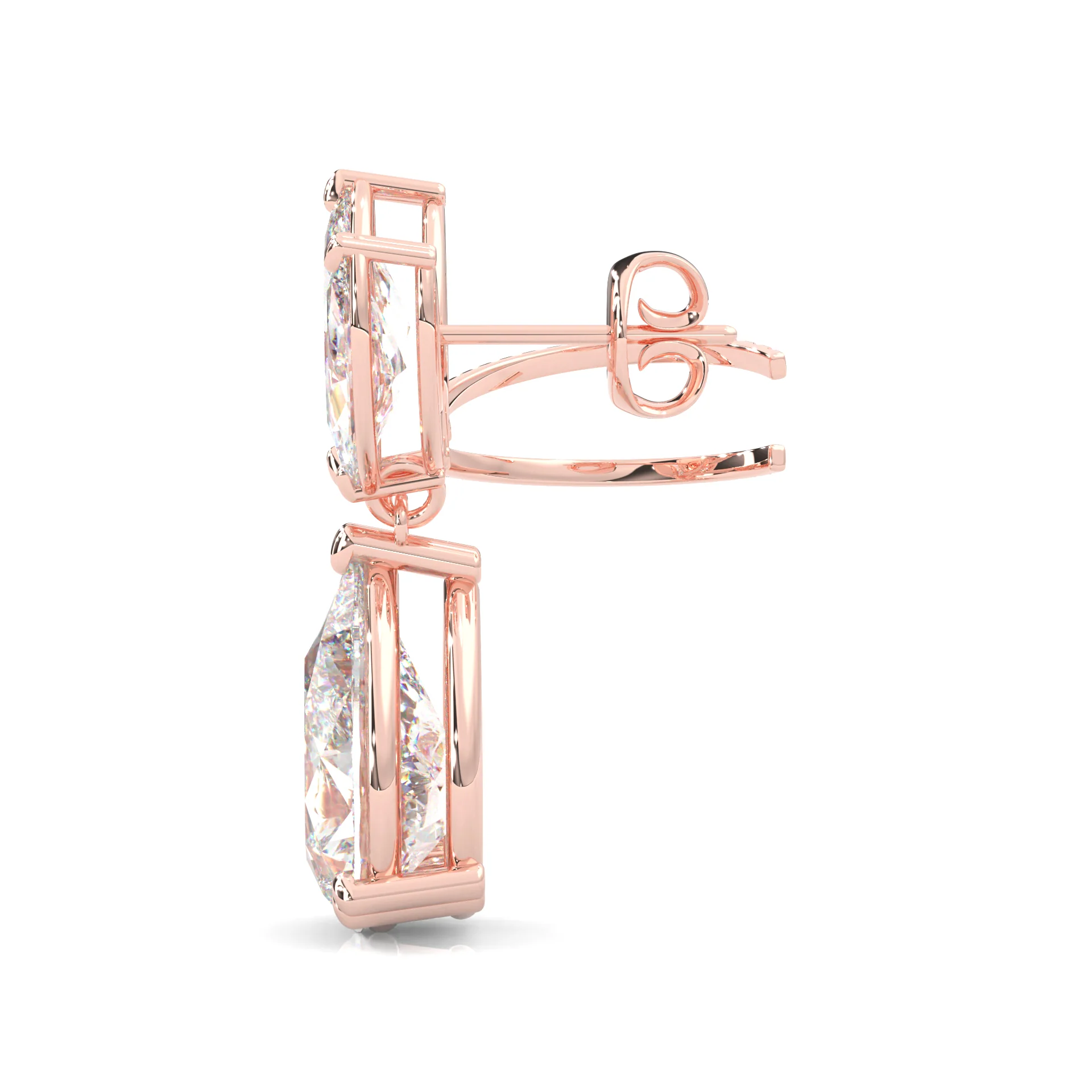 Bunny Pear Drop Earrings ( Rose Gold 14k ) - Image 5