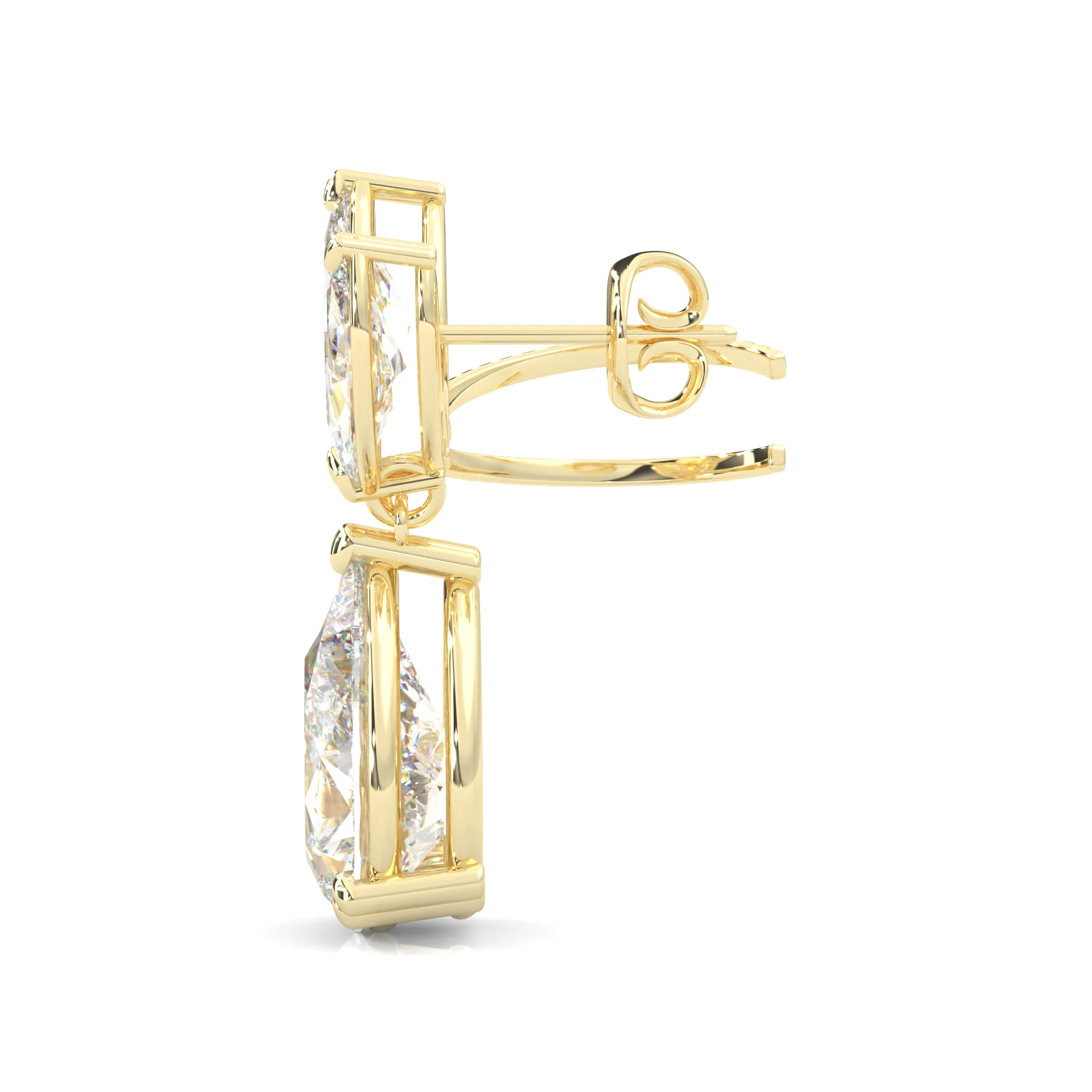 Bunny Pear Drop Earrings  ( Yellow Gold 14k ) - Image 5