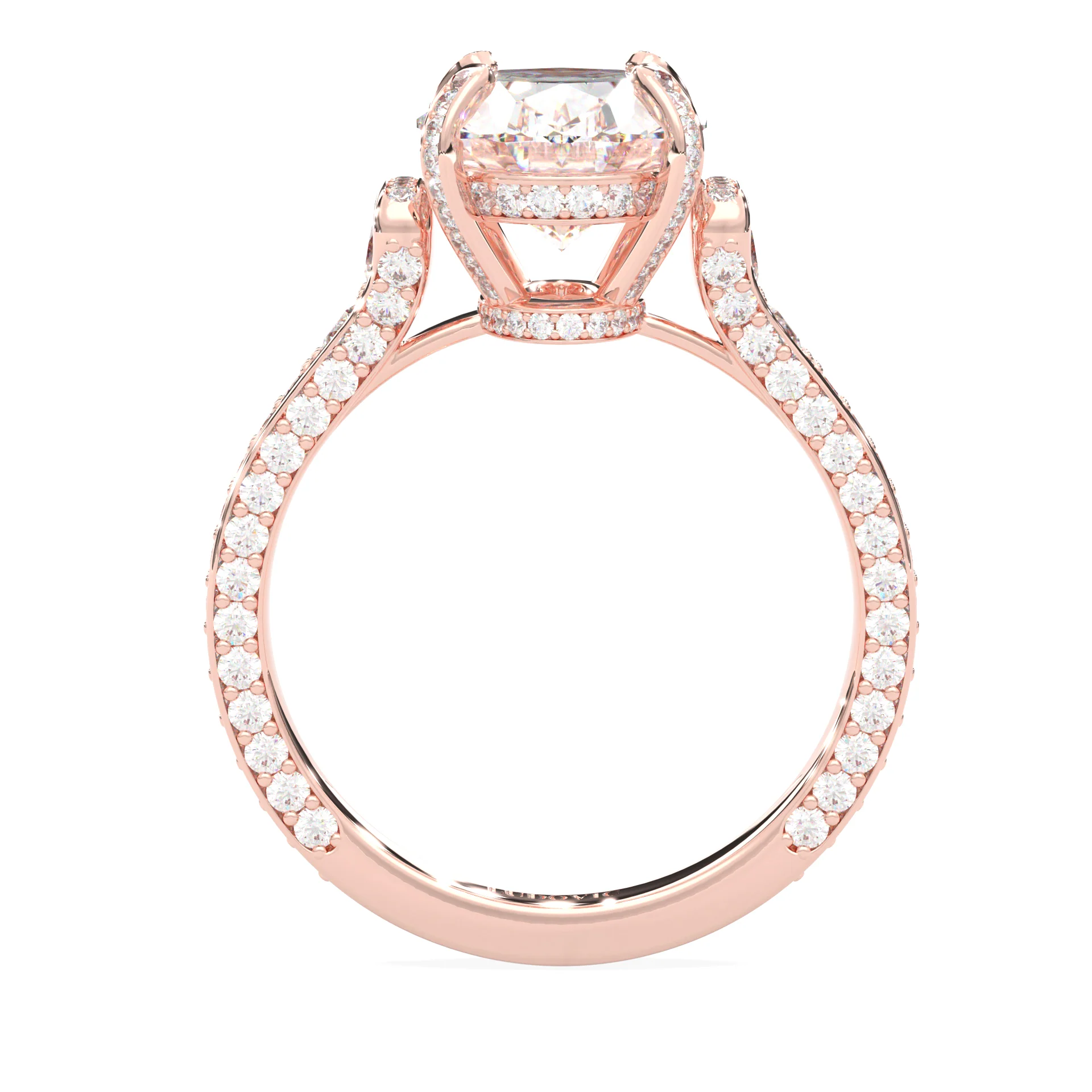 Éclat Lumière Oval Cut Moissanite Engagement Ring ( Rose Gold 14K ) - Image 5