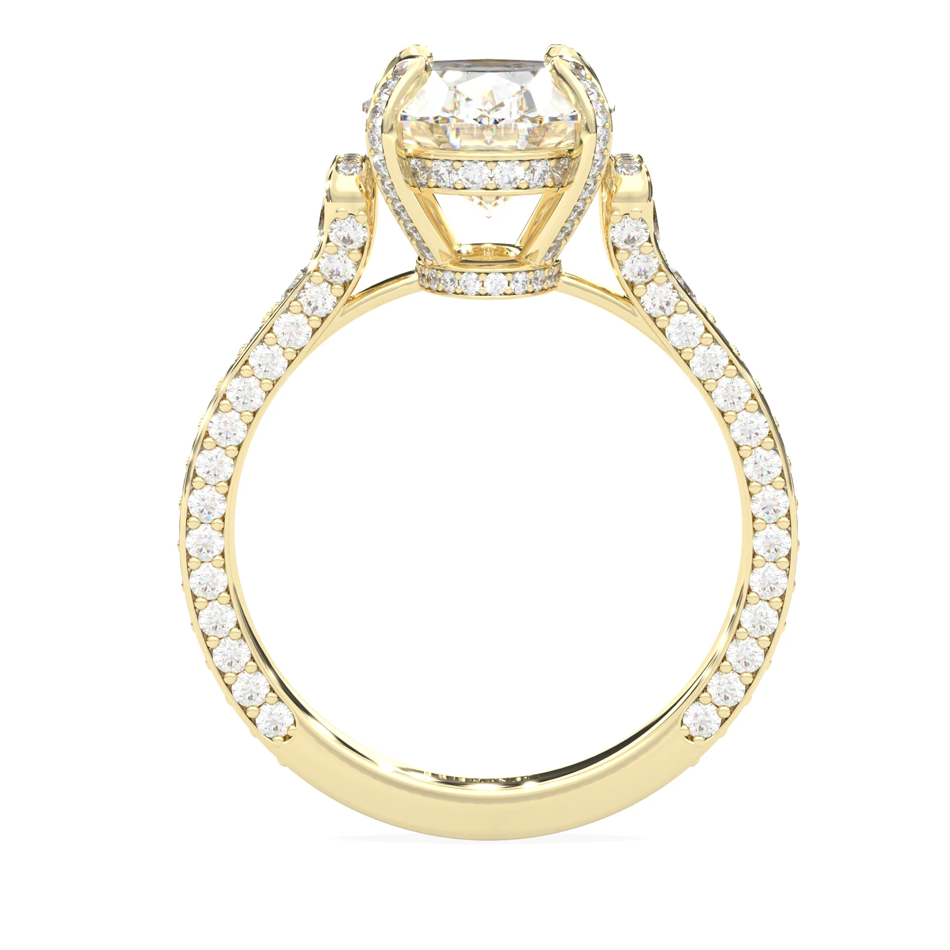 Éclat Lumière Oval Cut Moissanite Engagement Ring ( Yellow Gold 14K ) - Image 5