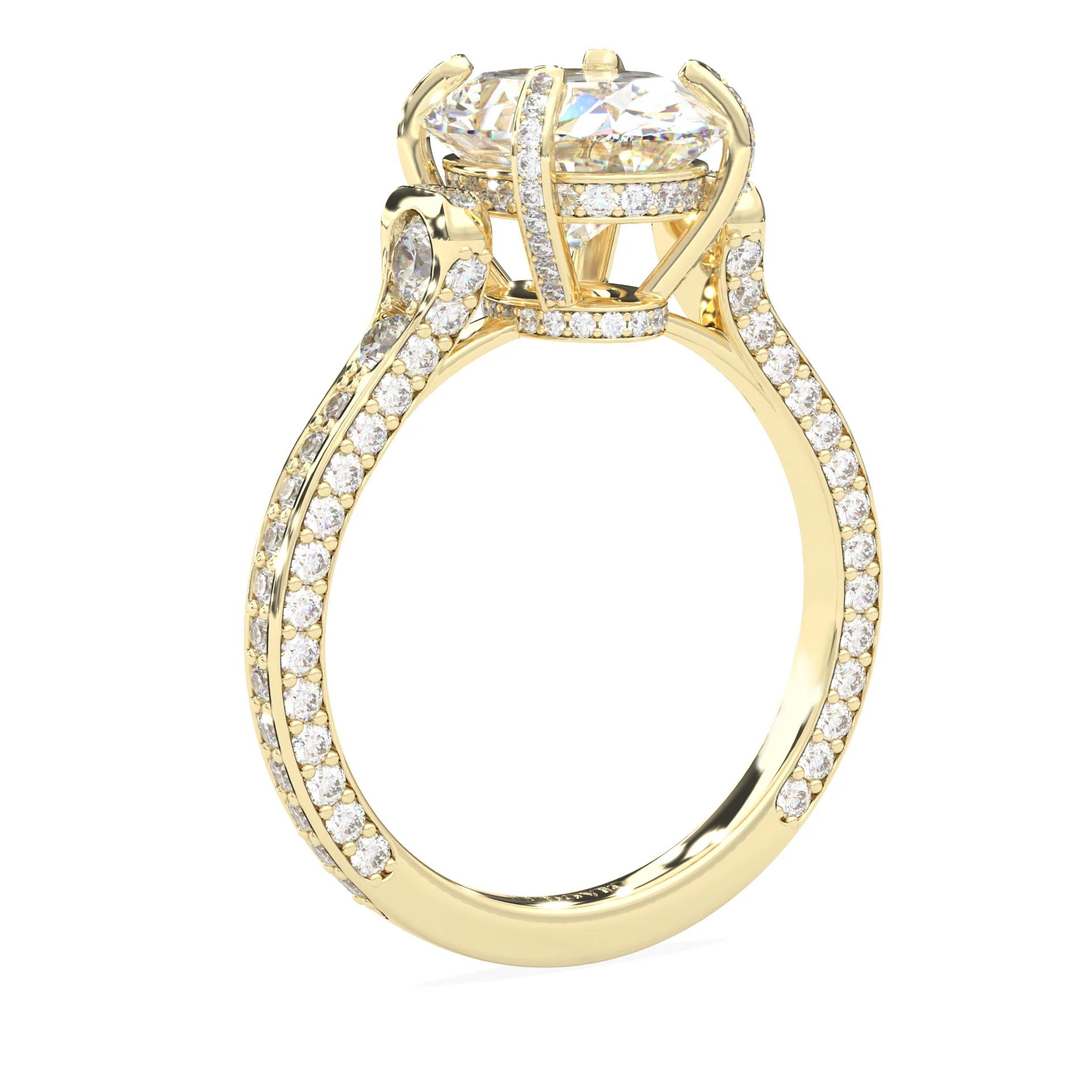 Éclat Lumière Oval Cut Moissanite Engagement Ring ( Yellow Gold 14K ) - Image 6