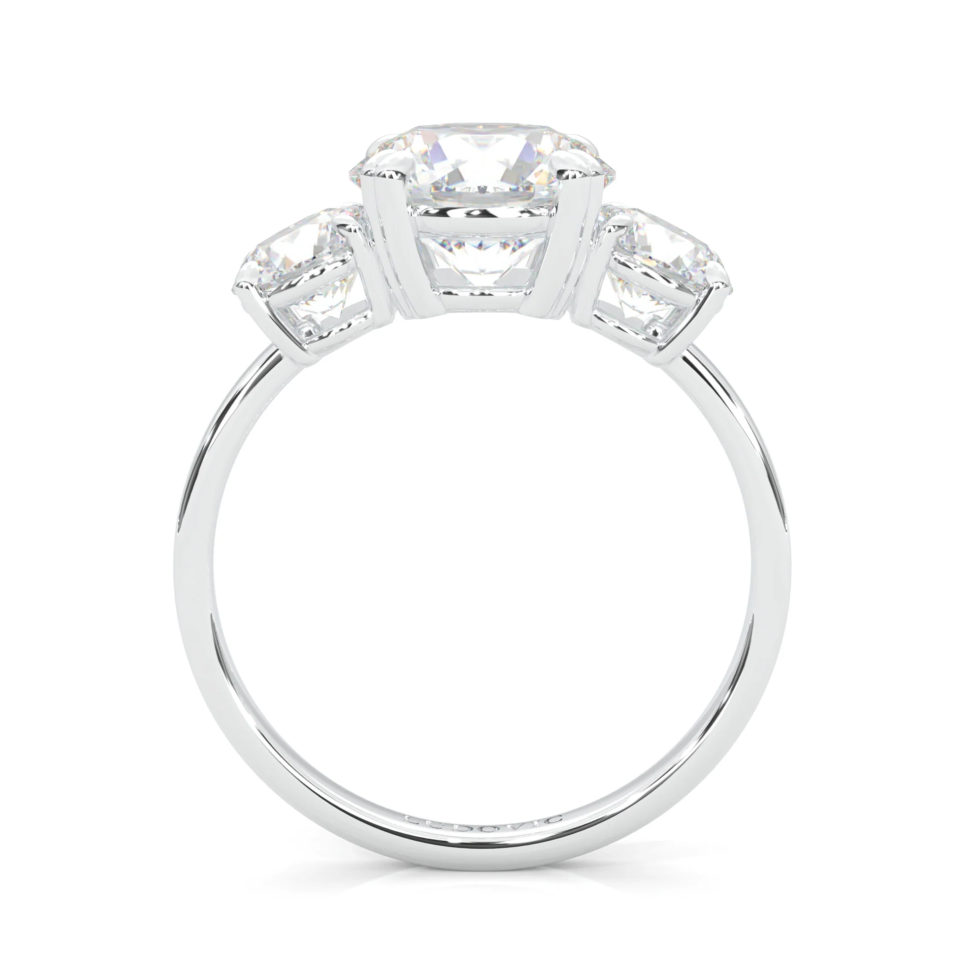 Classic Three-Stone Moissanite Engagement Ring (14k Solid Gold) - Image 5