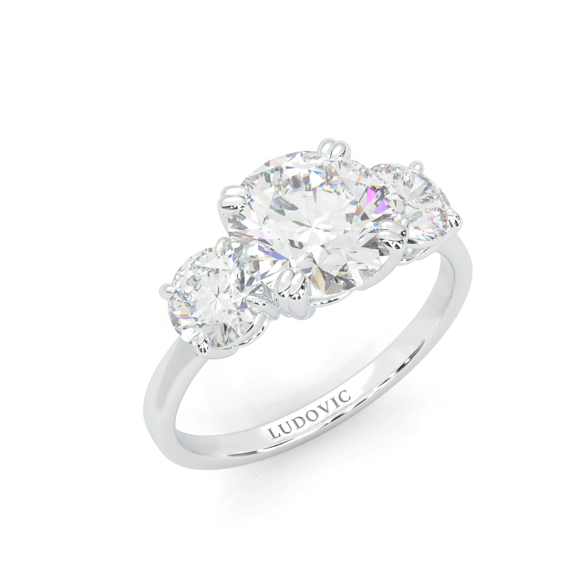 Classic Three-Stone Moissanite Engagement Ring (14k Solid Gold) - Image 7