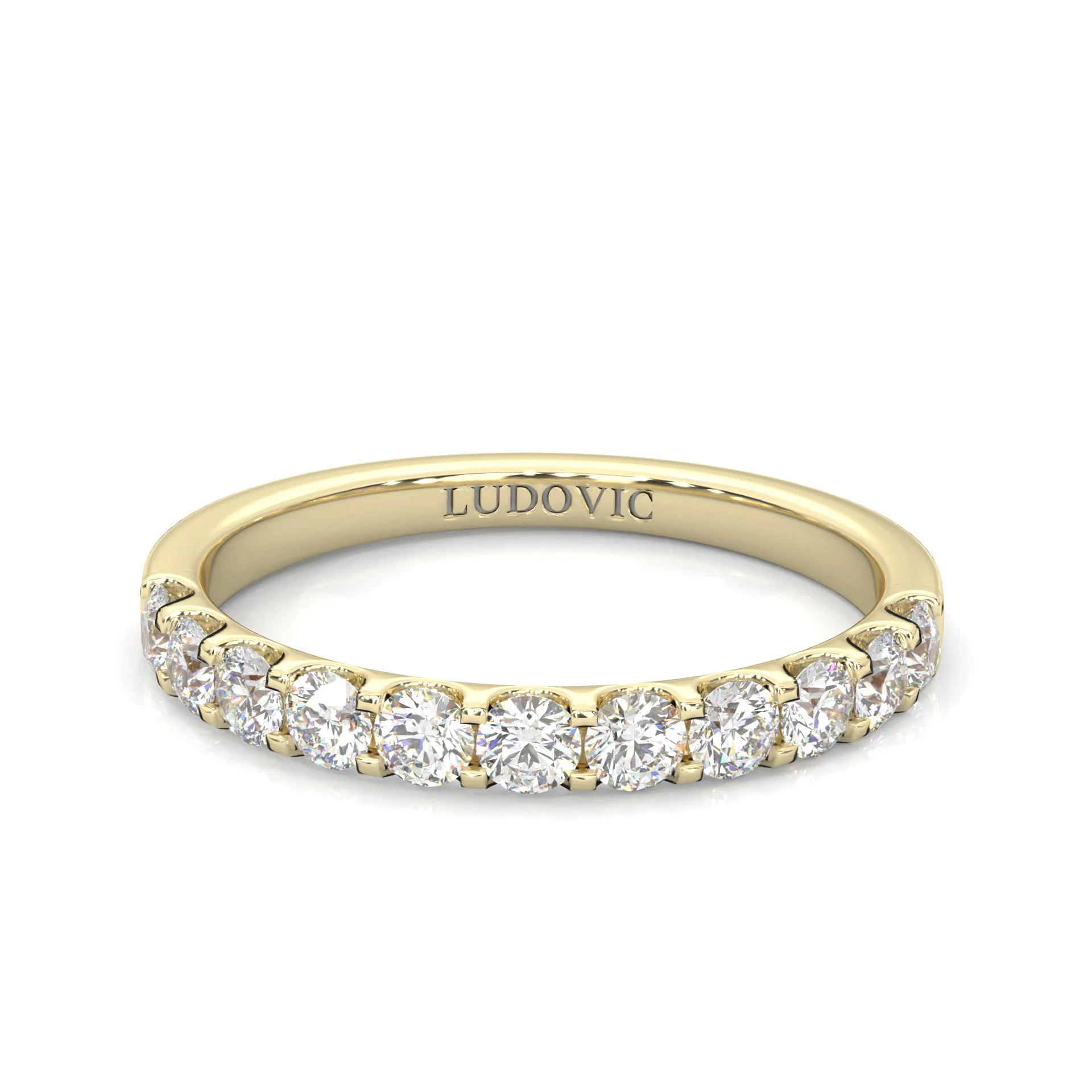 Classic Three-Stone Wedding Set (14k Solid Yellow Gold) - Image 10