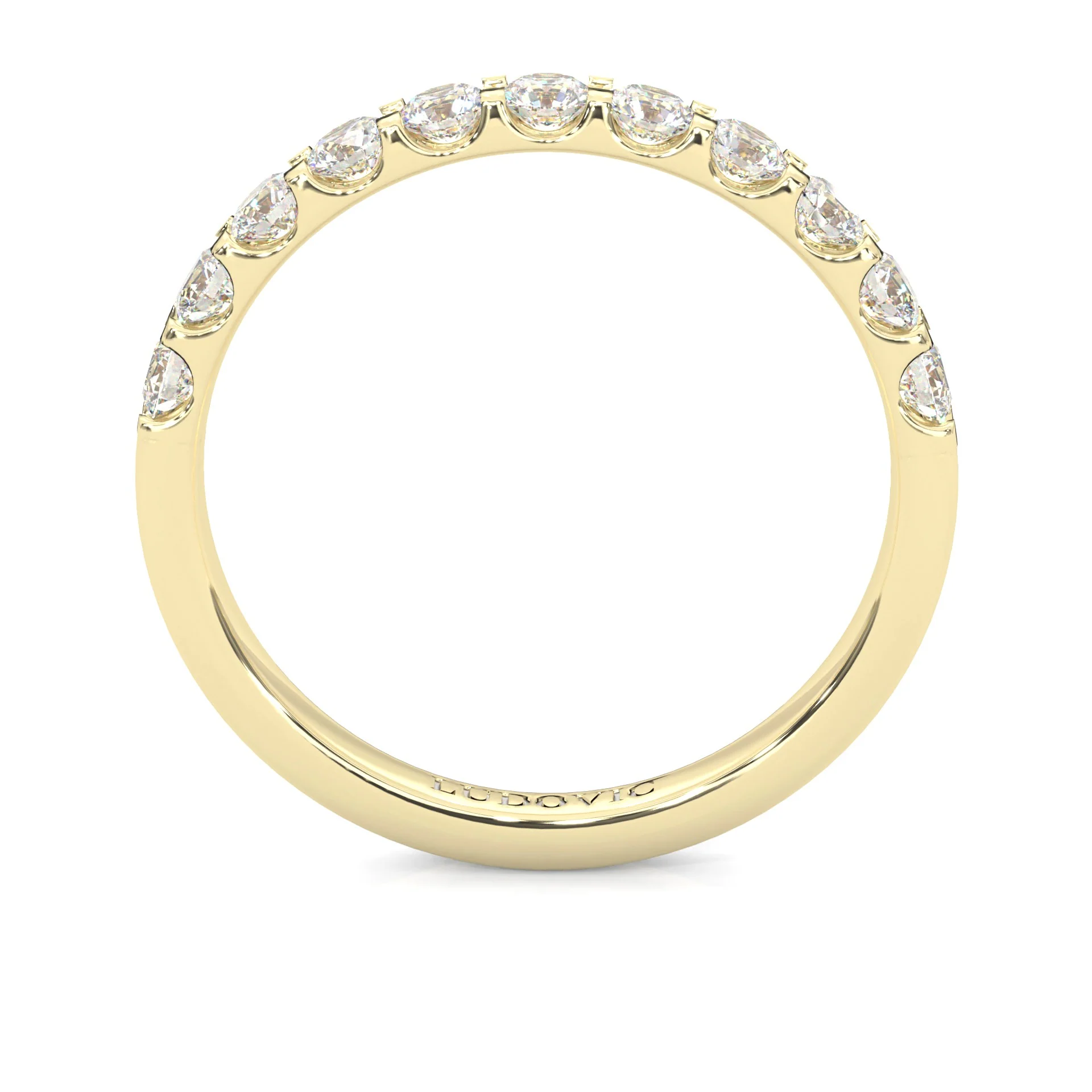 Classic Three-Stone Wedding Set (14k Solid Yellow Gold) - Image 11