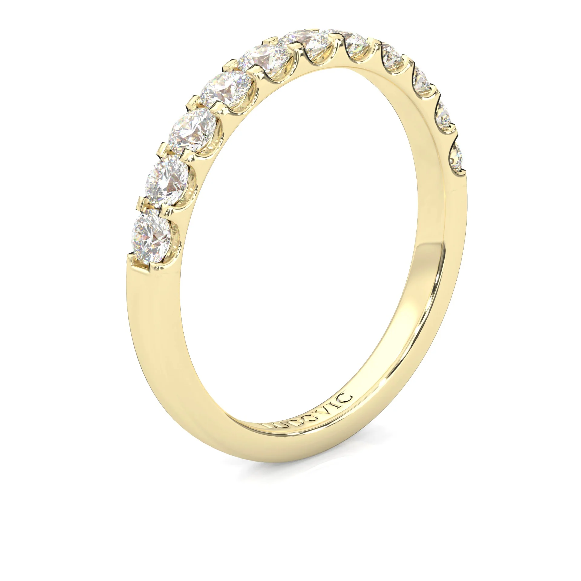 Classic Three-Stone Wedding Set (14k Solid Yellow Gold) - Image 12