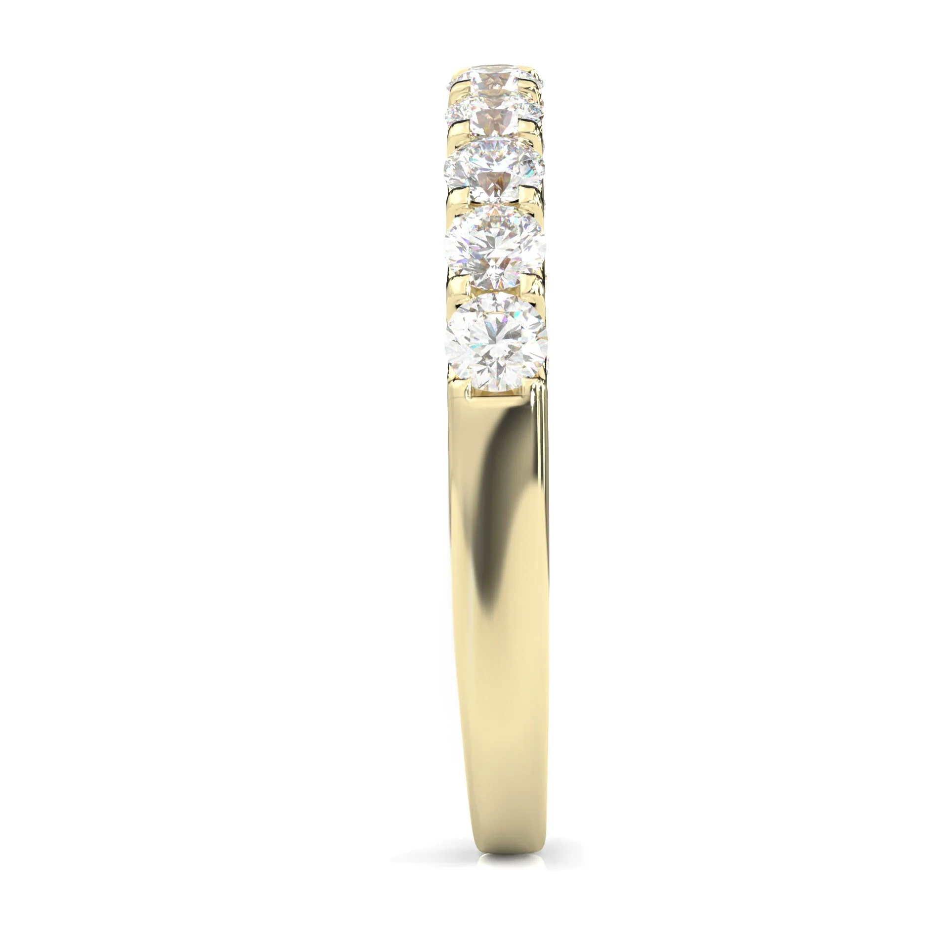 Classic Three-Stone Wedding Set (14k Solid Yellow Gold) - Image 13