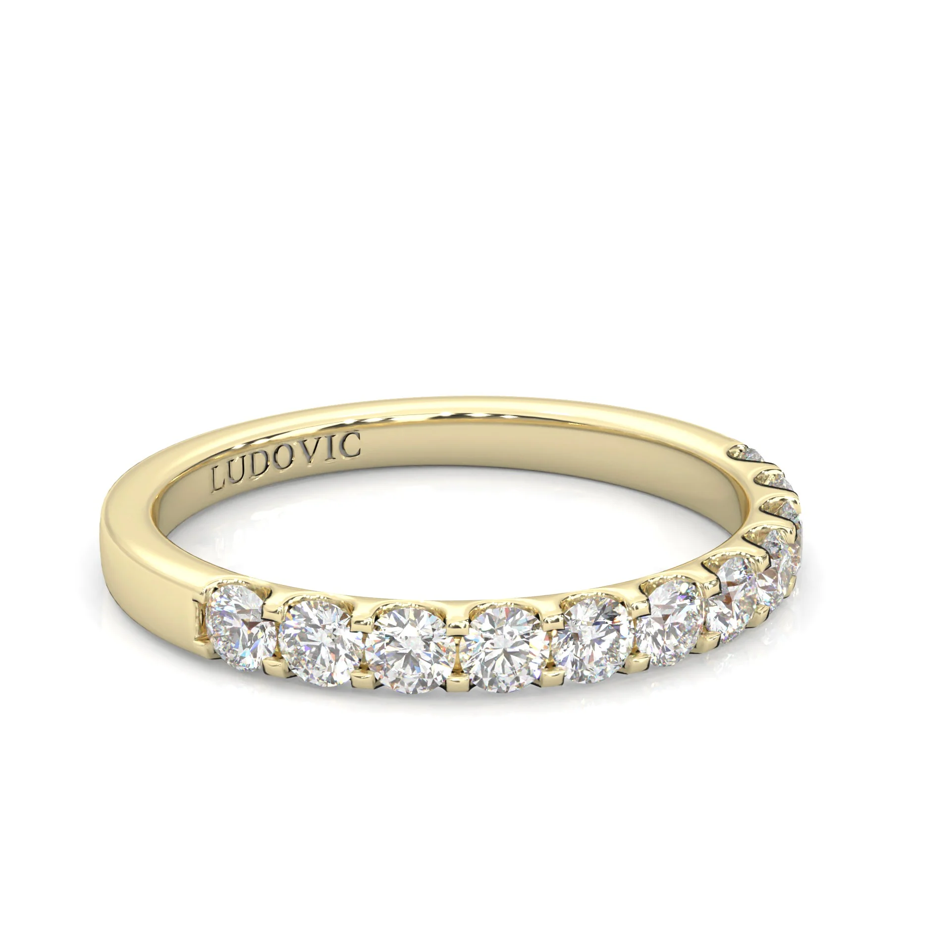 Classic Three-Stone Wedding Set (14k Solid Yellow Gold) - Image 9