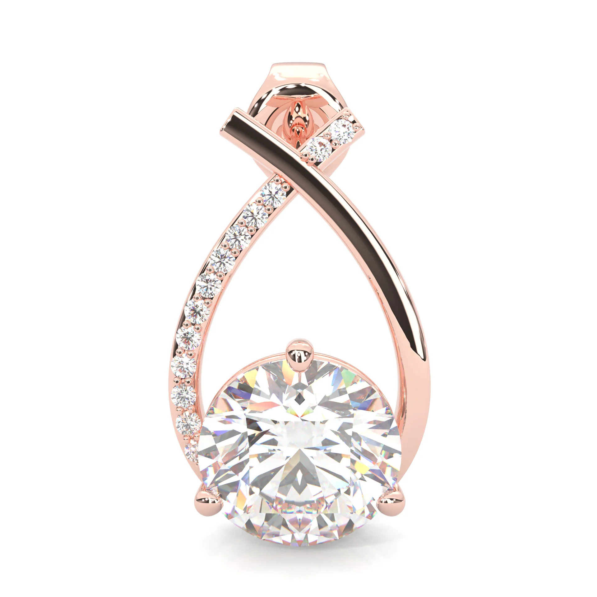 Cross Stud Earrings ( Rose Gold 14k ) - Image 4