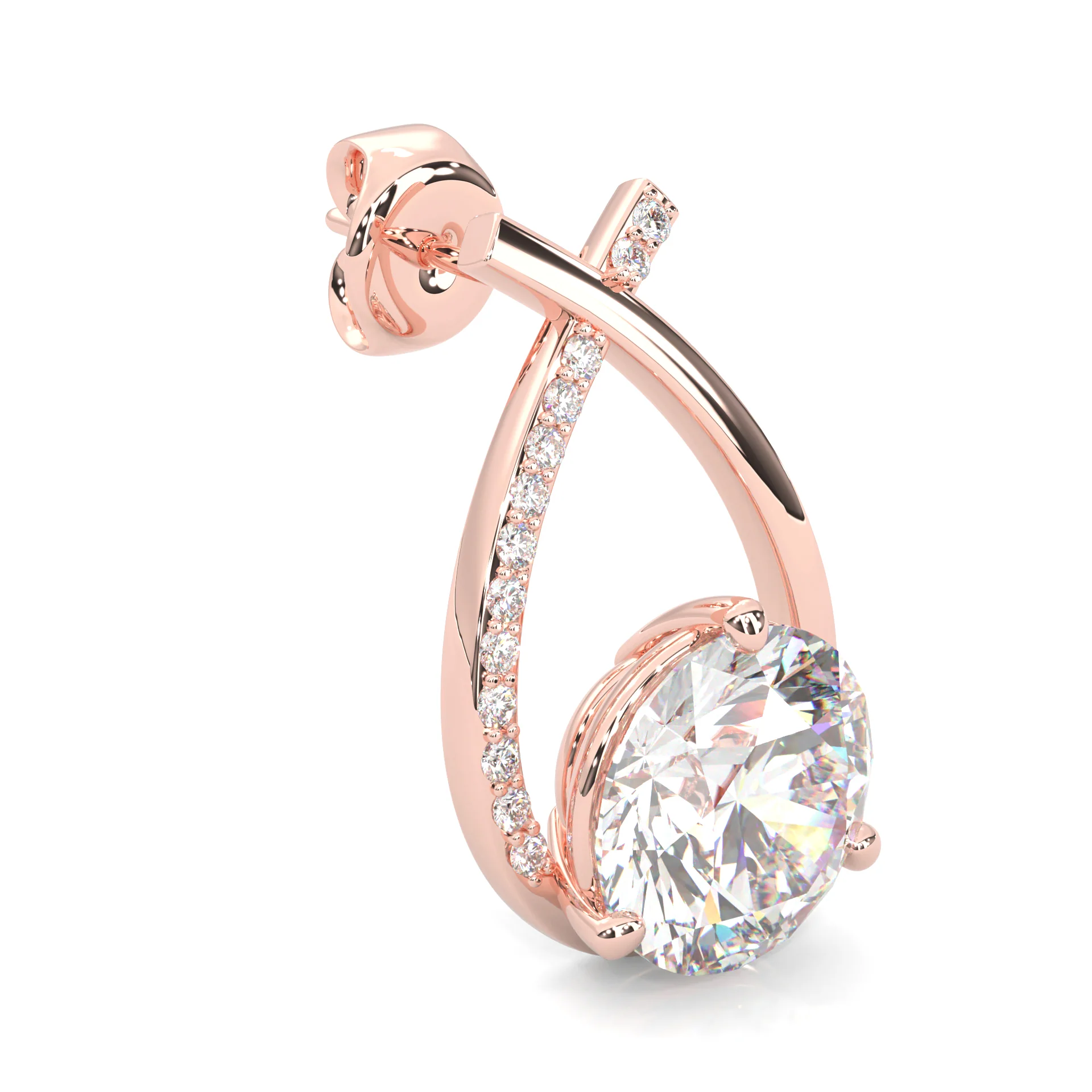 Cross Stud Earrings ( Rose Gold 14k ) - Image 5