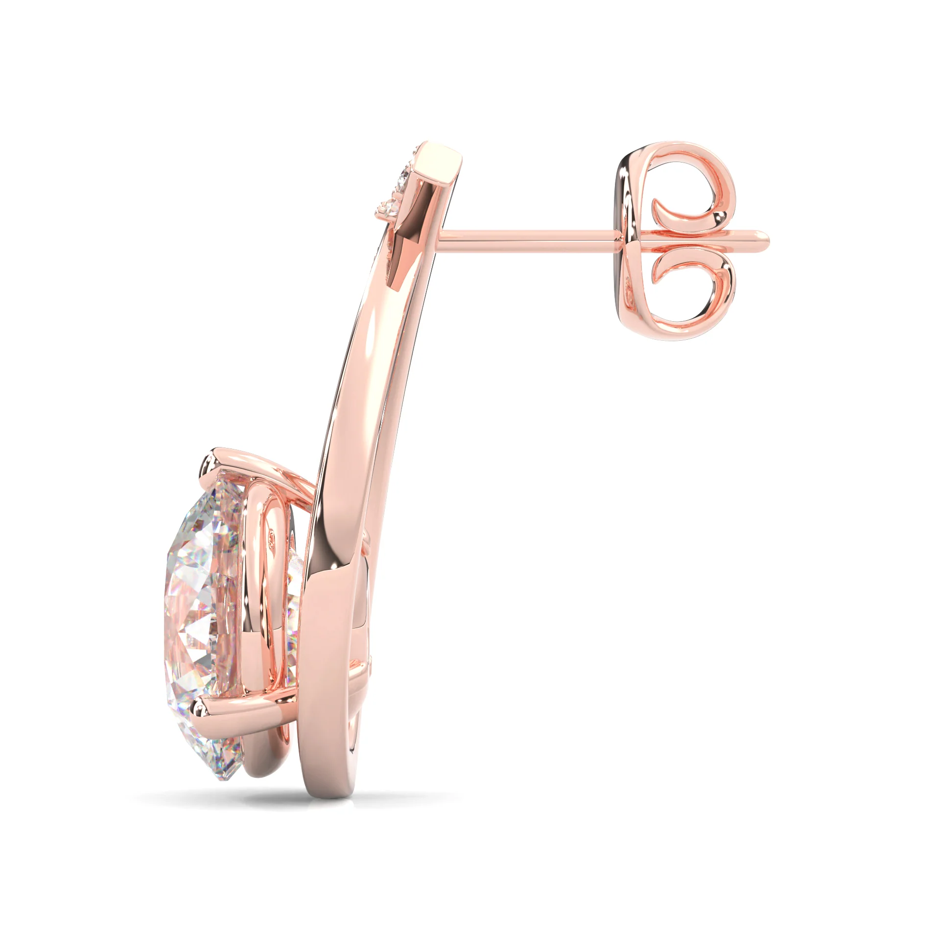 Cross Stud Earrings ( Rose Gold 14k ) - Image 6