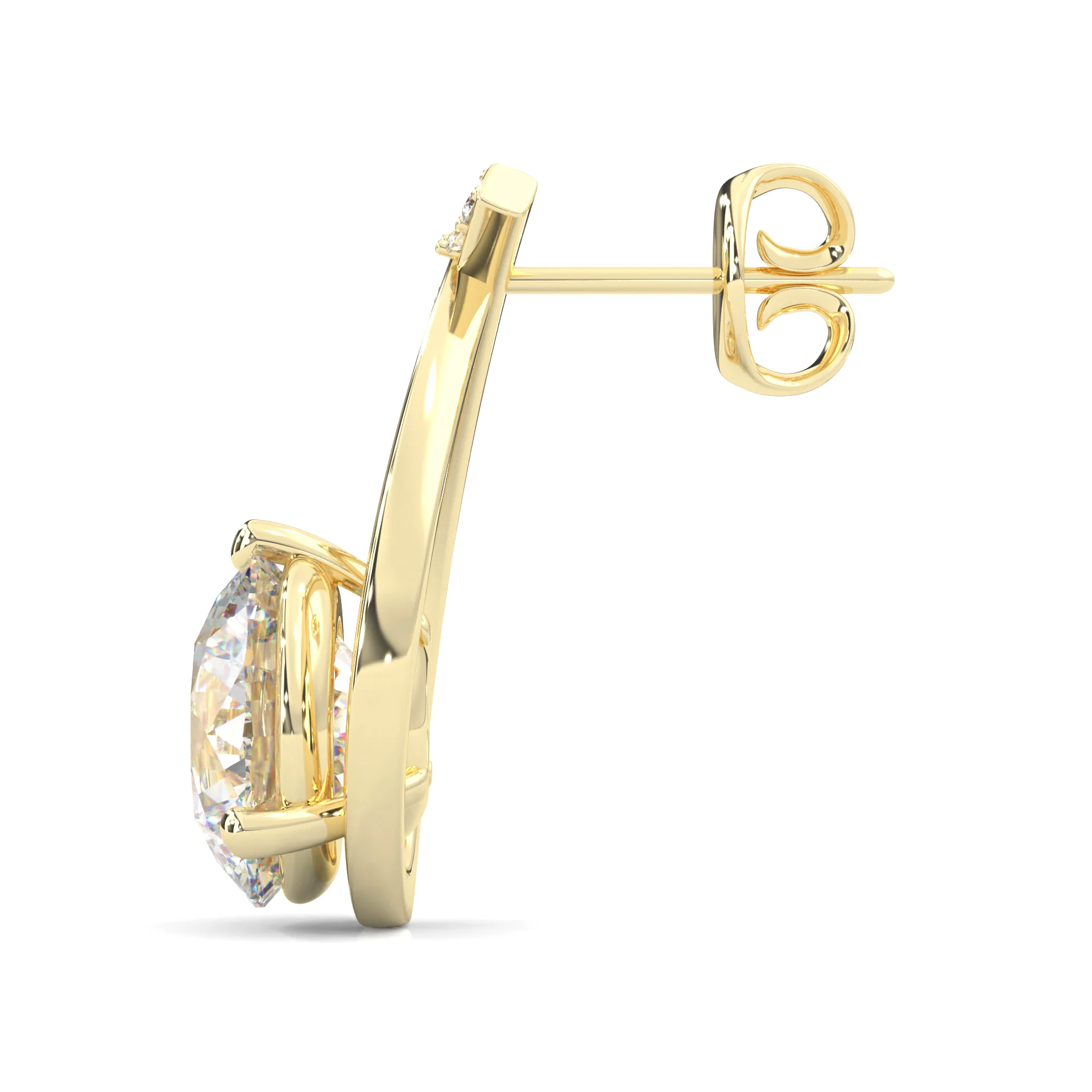Cross Stud Earrings ( Yellow Gold 14k ) - Image 6