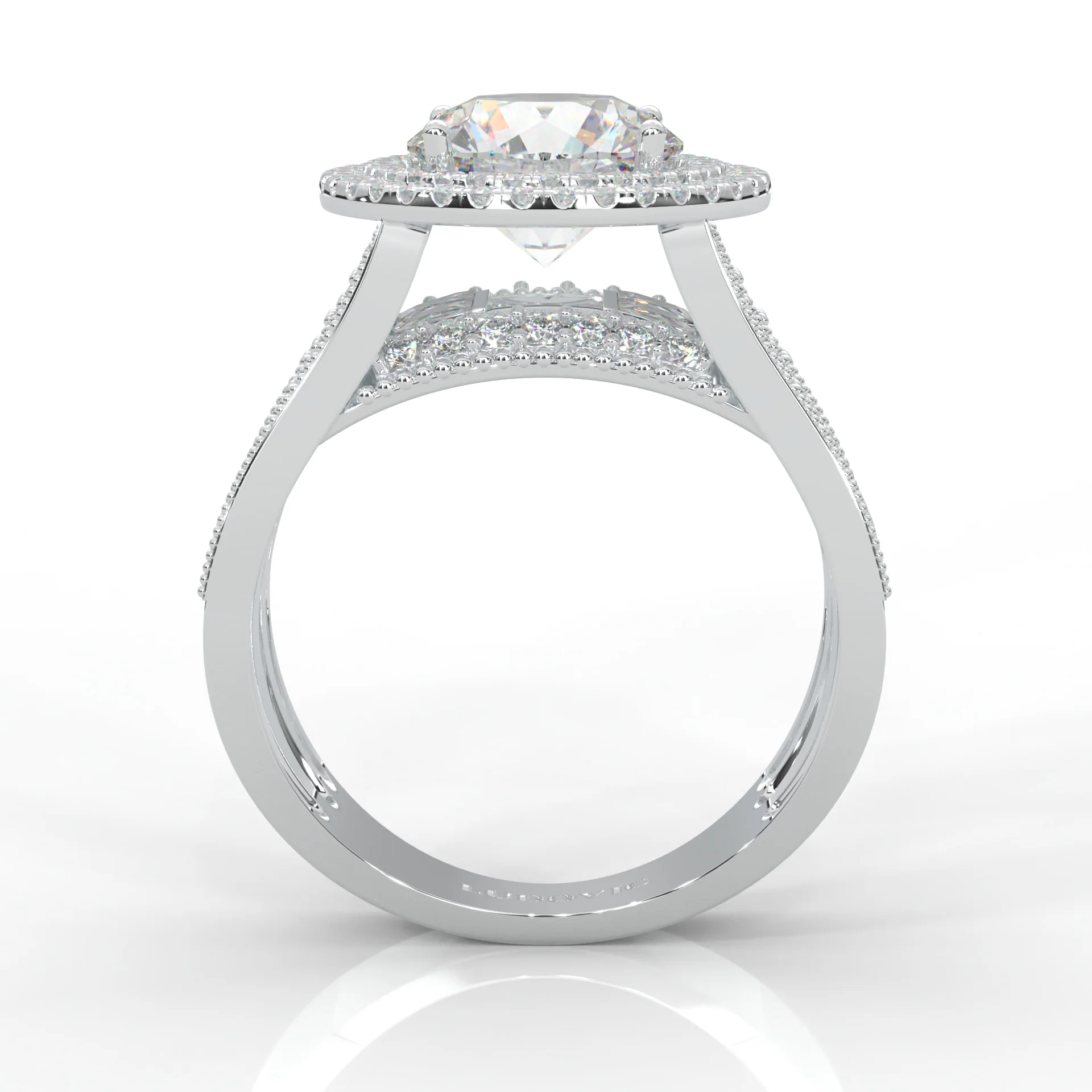 Double Halo Vintage Style Moissanite Cocktail Ring (14k Solid Gold) - Image 5
