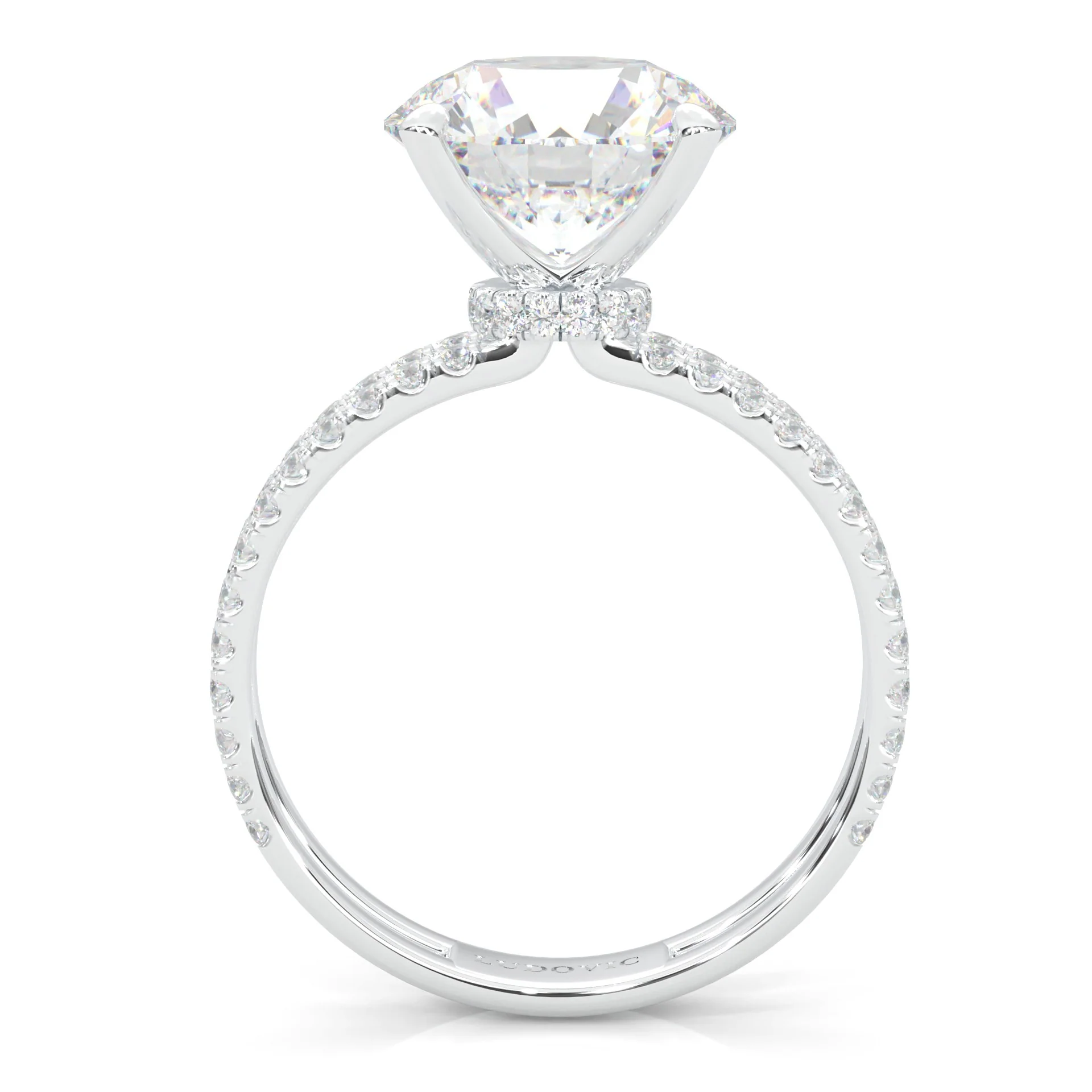 Dual Band - Hidden Halo Moissanite Engagement Ring (14k Solid Gold) - Image 5