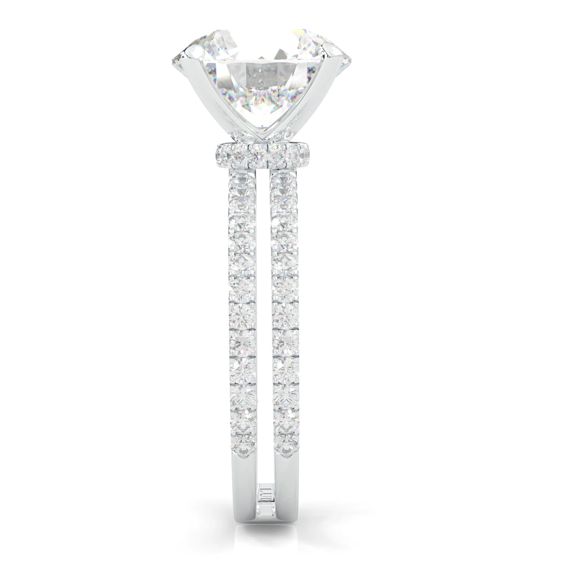 Dual Band - Hidden Halo Moissanite Engagement Ring (14k Solid Gold) - Image 6