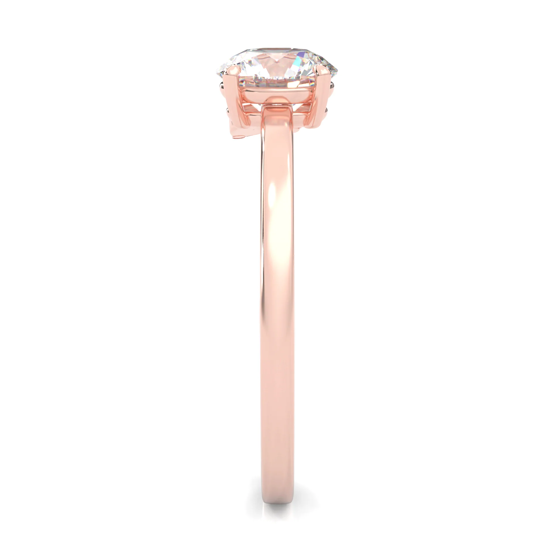 Foliage Marquise & Round Cluster Engagement Ring ( Rose Gold 14k) - Image 5
