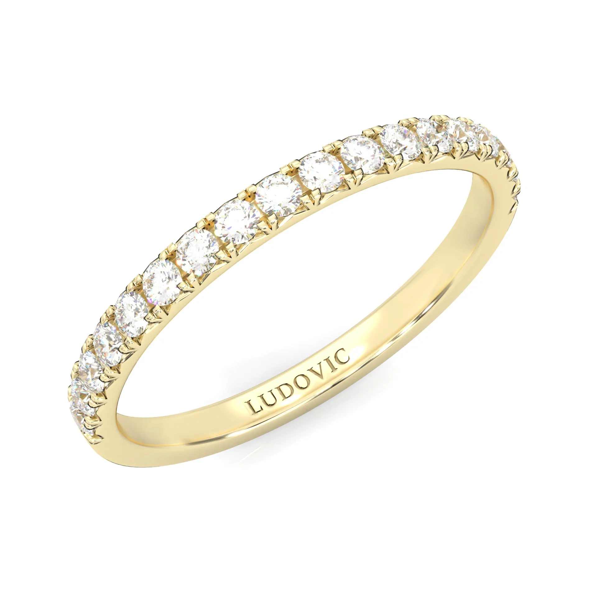 French Four Claw Wedding Set (14k Solid Yellow Gold) - Image 15