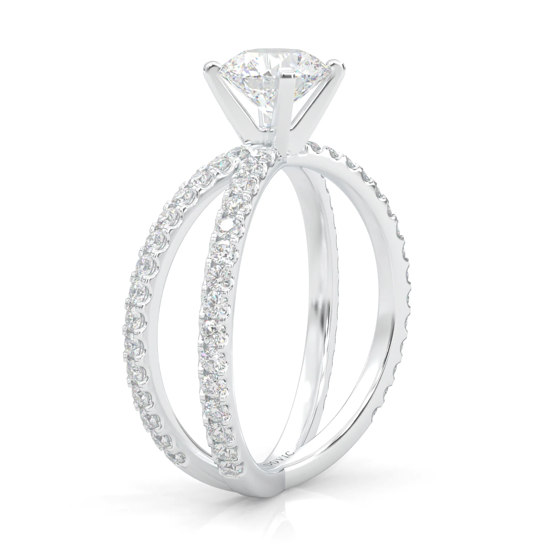 Galaxy Stars Moissanite Engagement Ring (14k Solid Gold) - Image 4