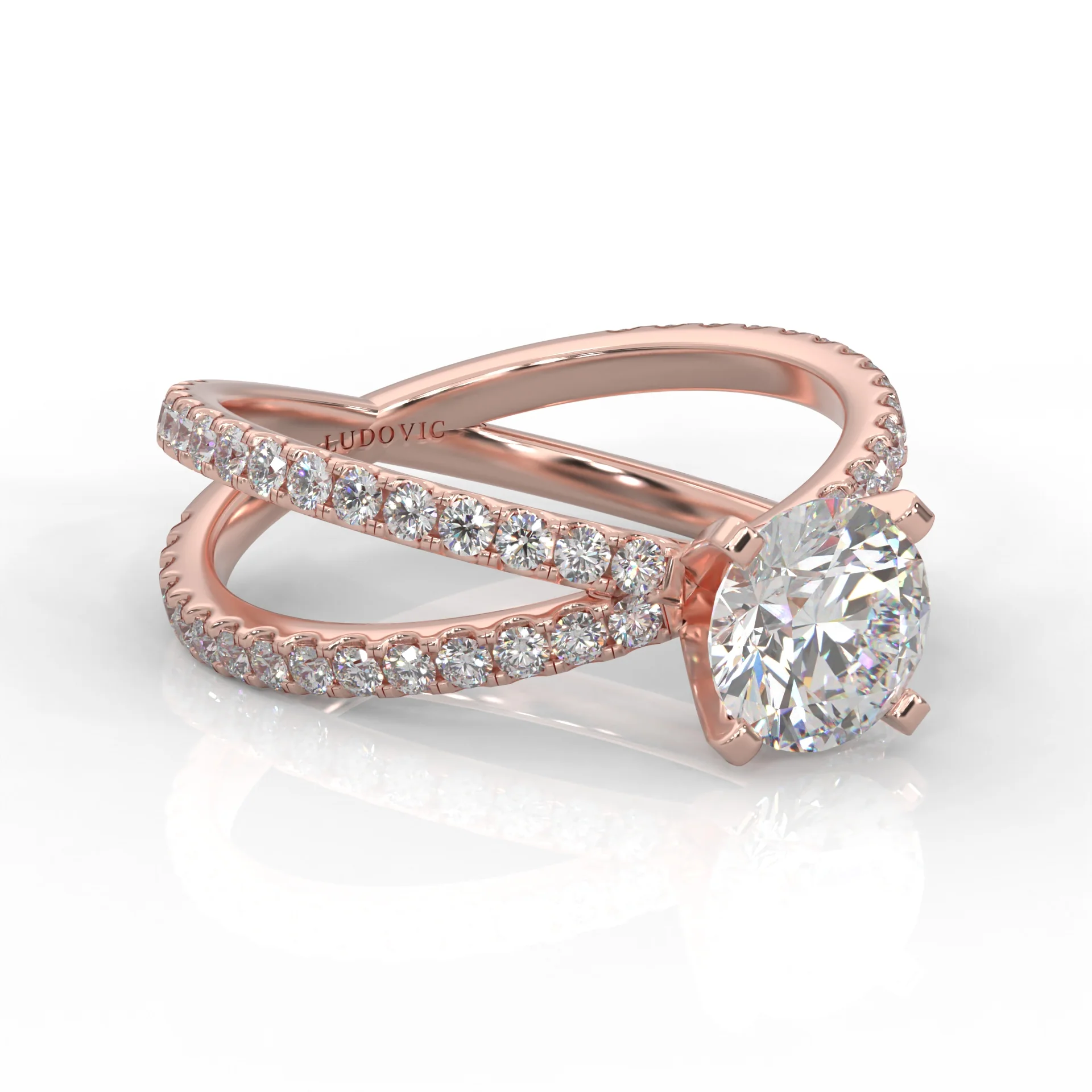 Galaxy Stars Moissanite Engagement Ring ( Rose Gold 14k ) - Image 3