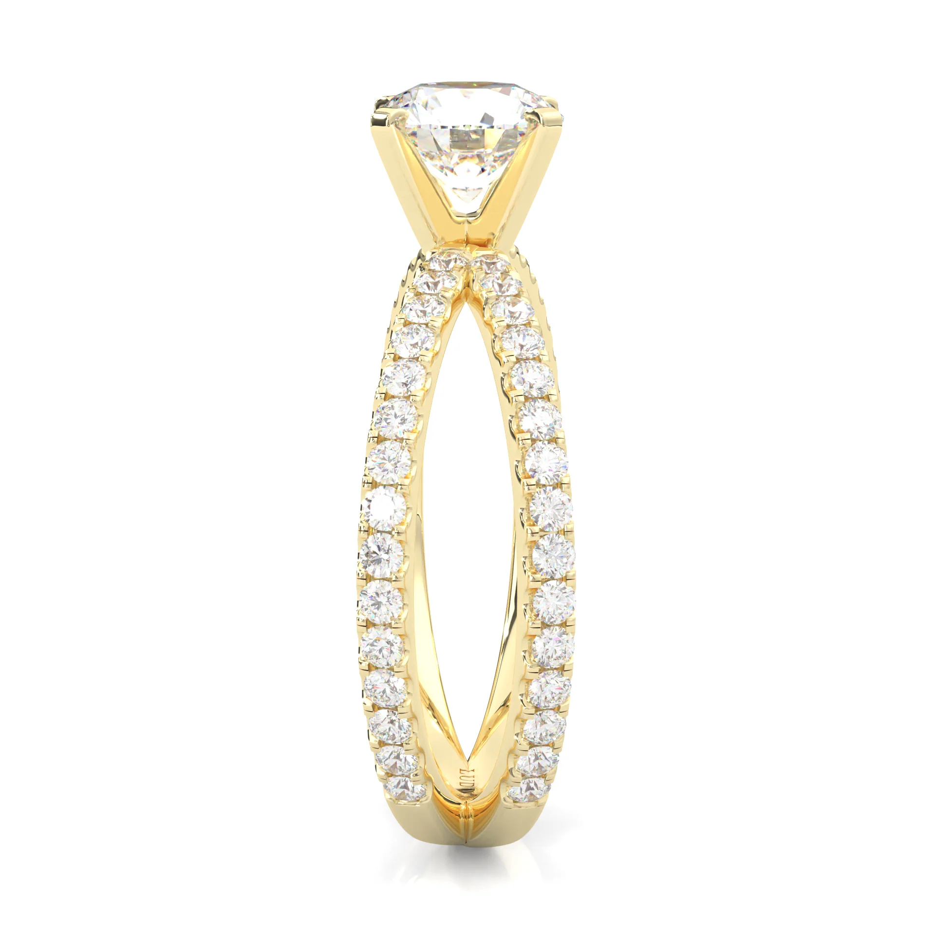 Galaxy Stars Moissanite Engagement Ring ( Yellow Gold 14k ) - Image 5
