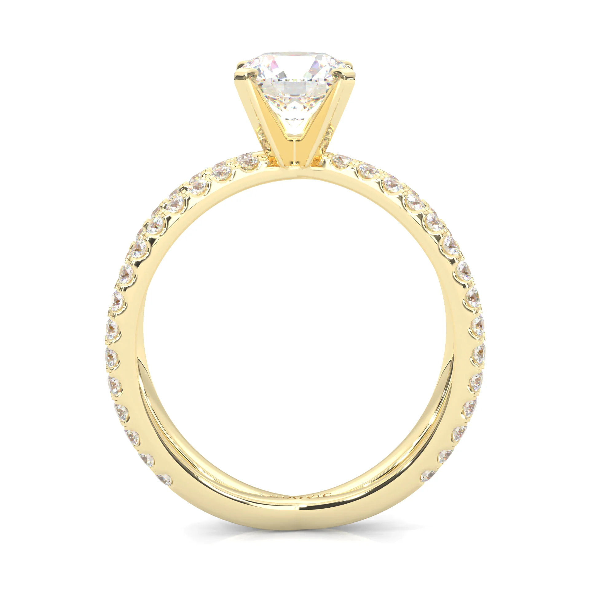 Galaxy Stars Moissanite Engagement Ring ( Yellow Gold 14k ) - Image 6