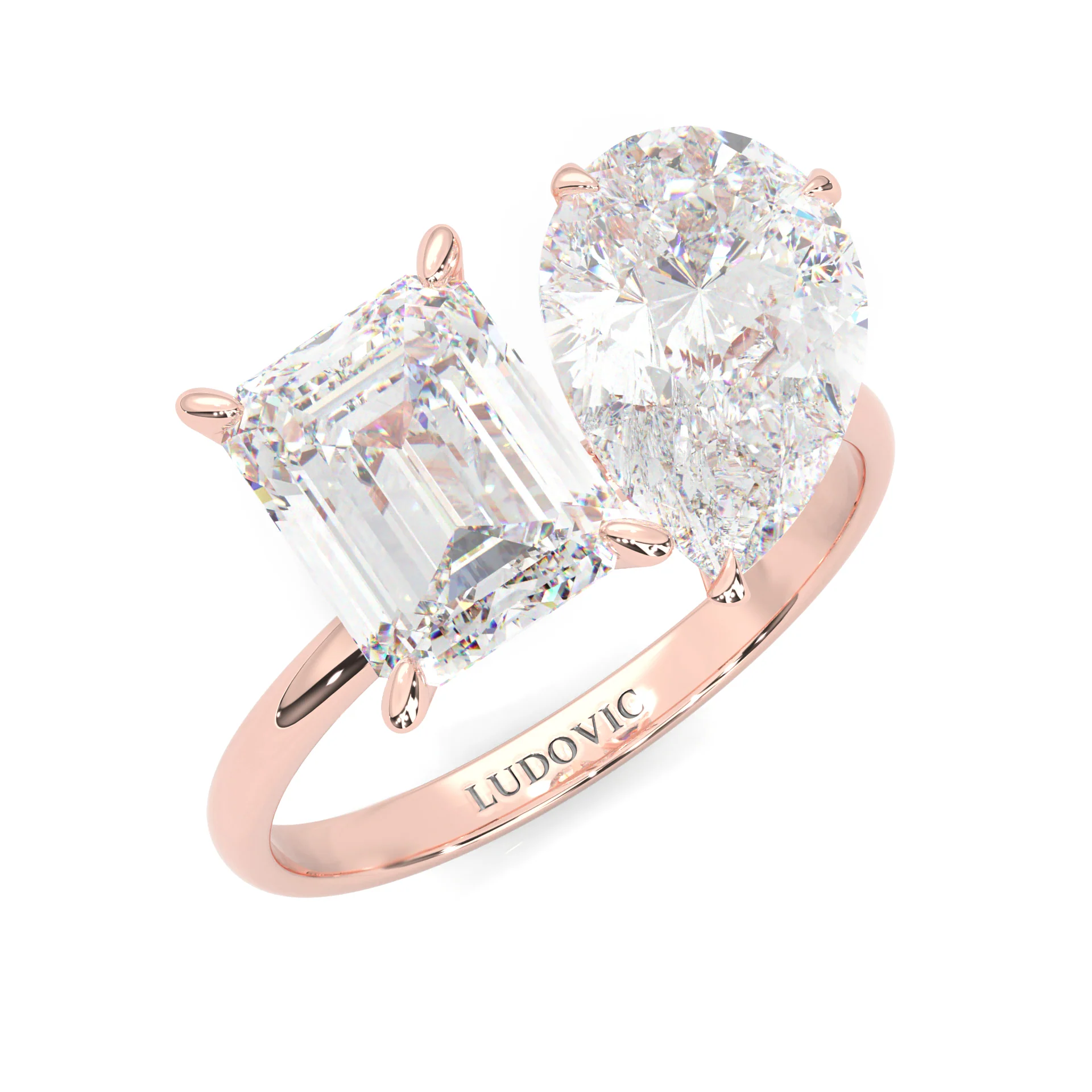Harmony Stones Emerald & Pear Cut ( Rose Gold 14K ) - Image 7