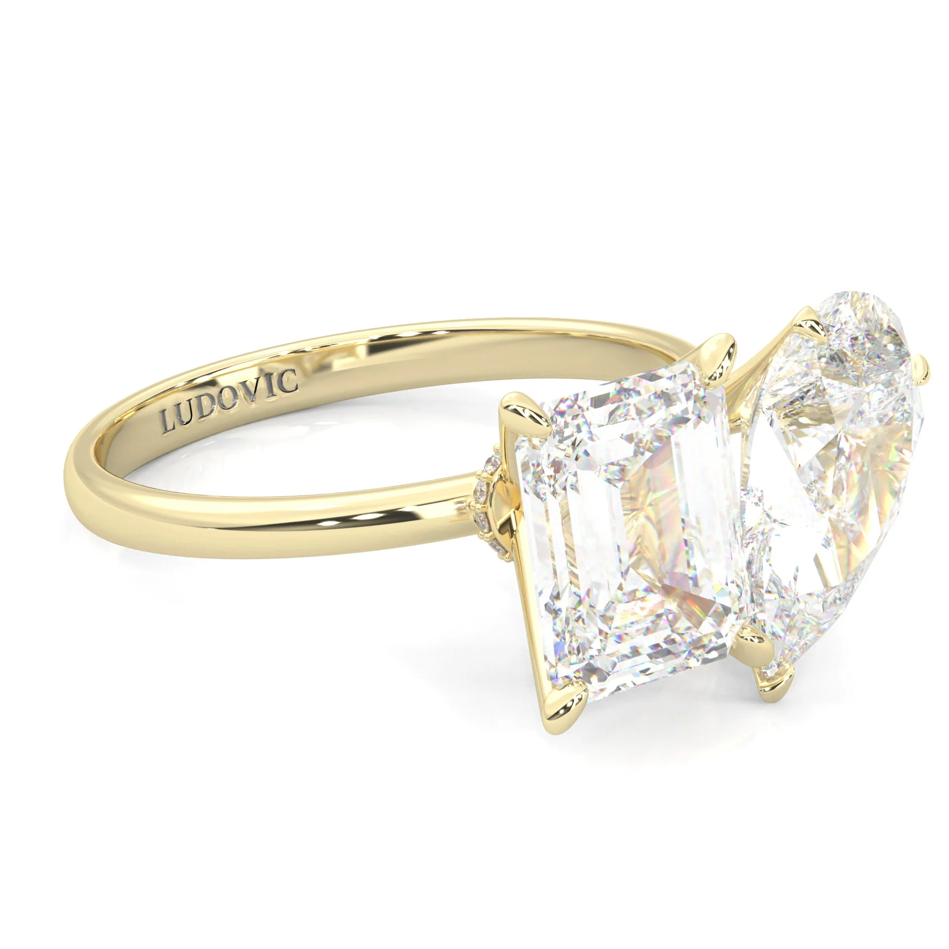 Harmony Stones Emerald & Pear Cut ( Yellow Gold 14K ) - Image 3