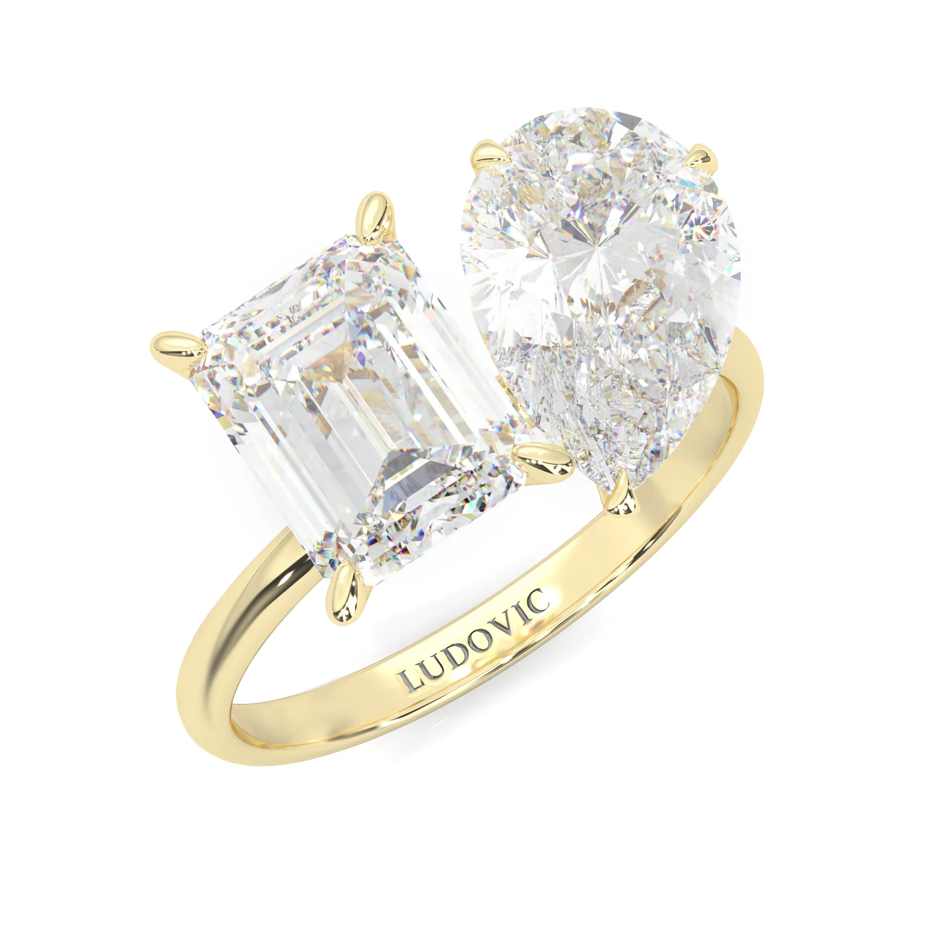 Harmony Stones Emerald & Pear Cut ( Yellow Gold 14K ) - Image 6