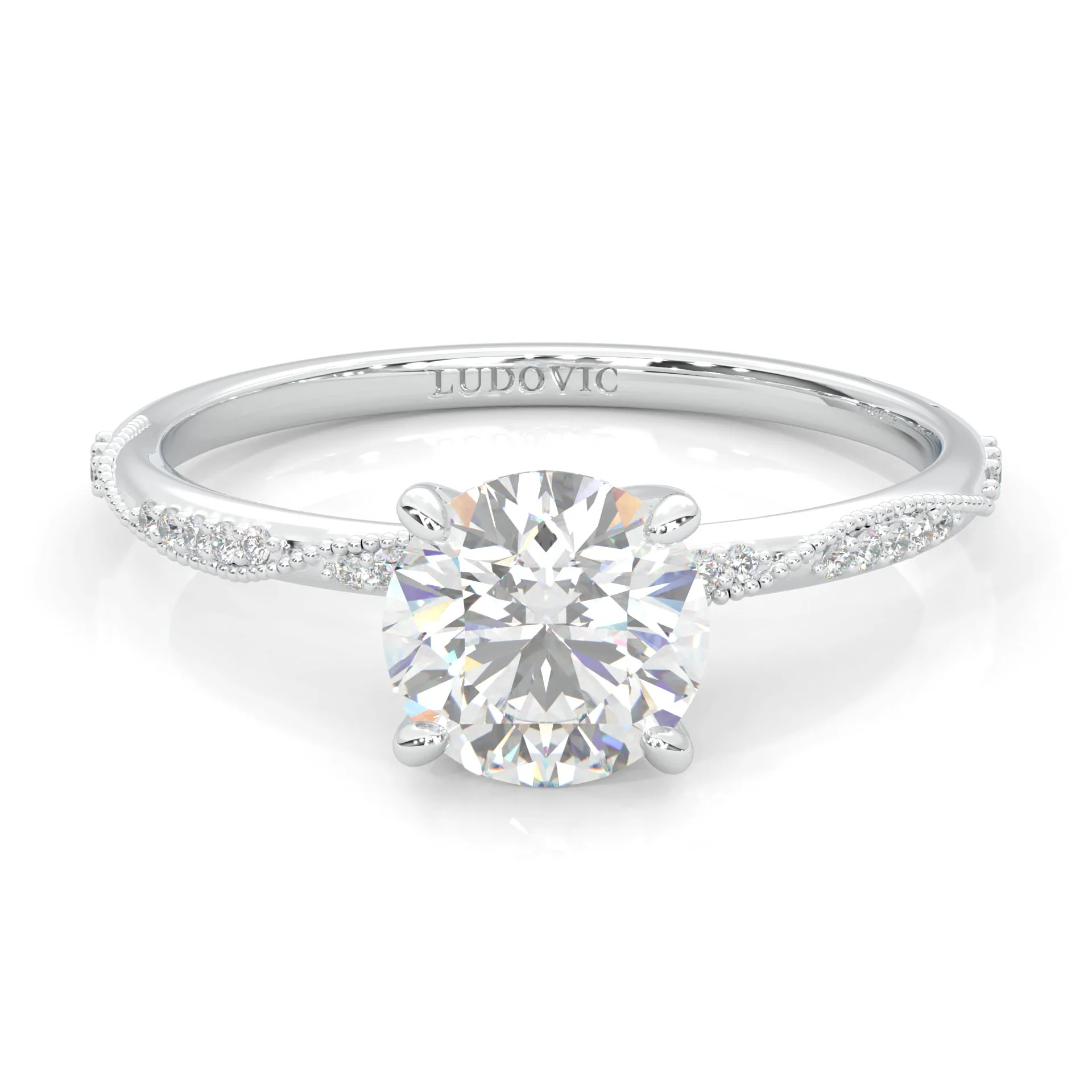 Hidden Twigs Moissanite Engagement Ring (14k Solid Gold)
