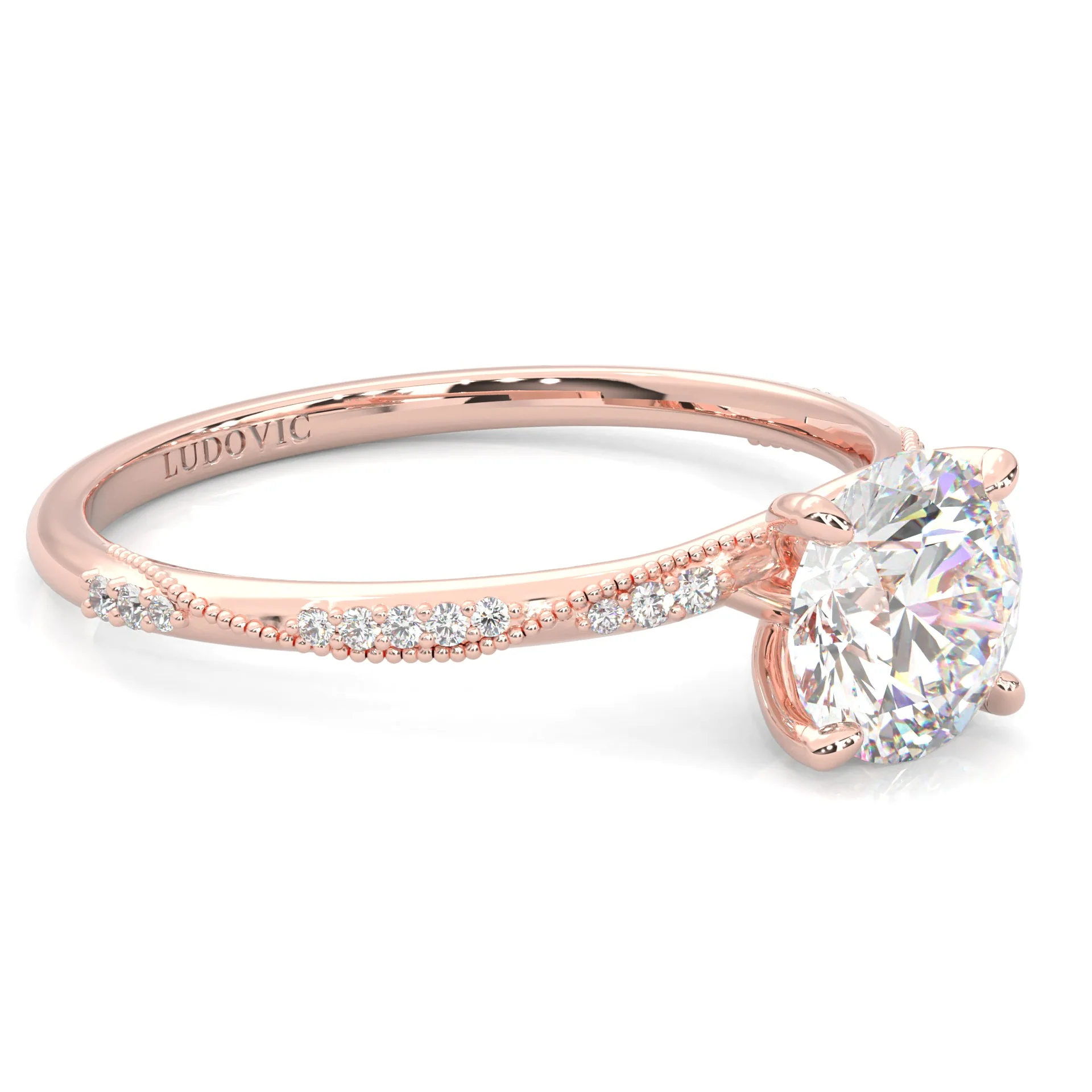 Hidden Twigs Moissanite Engagement Ring ( Rose Gold 14K ) - Image 2