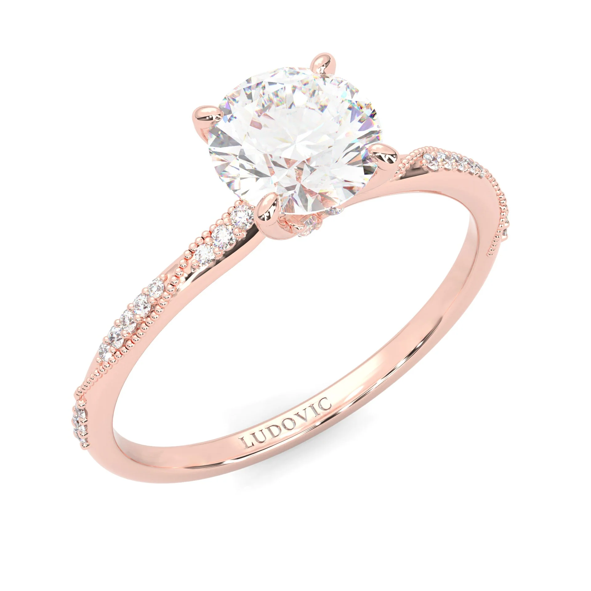 Hidden Twigs Moissanite Engagement Ring ( Rose Gold 14K ) - Image 4