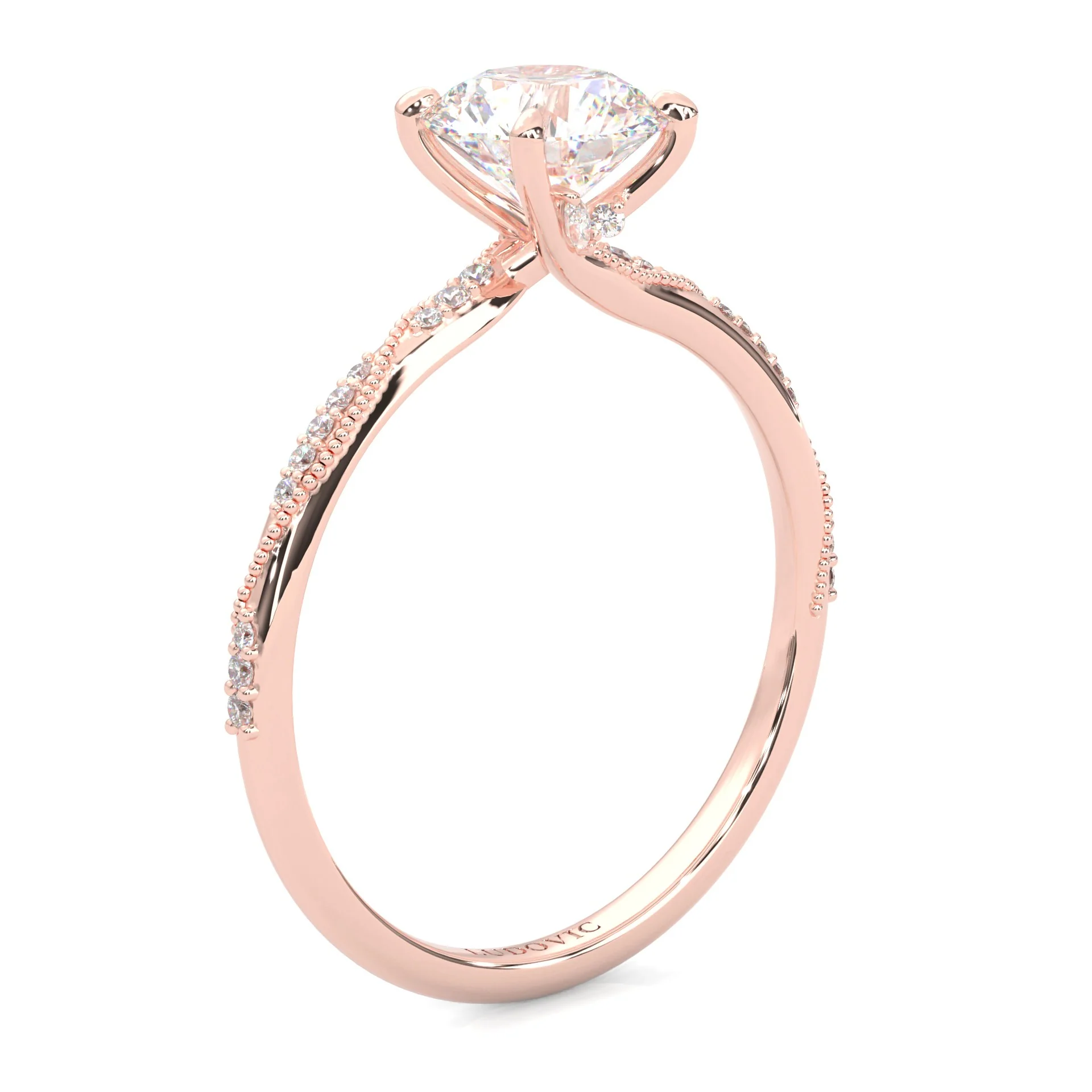 Hidden Twigs Moissanite Engagement Ring ( Rose Gold 14K ) - Image 6