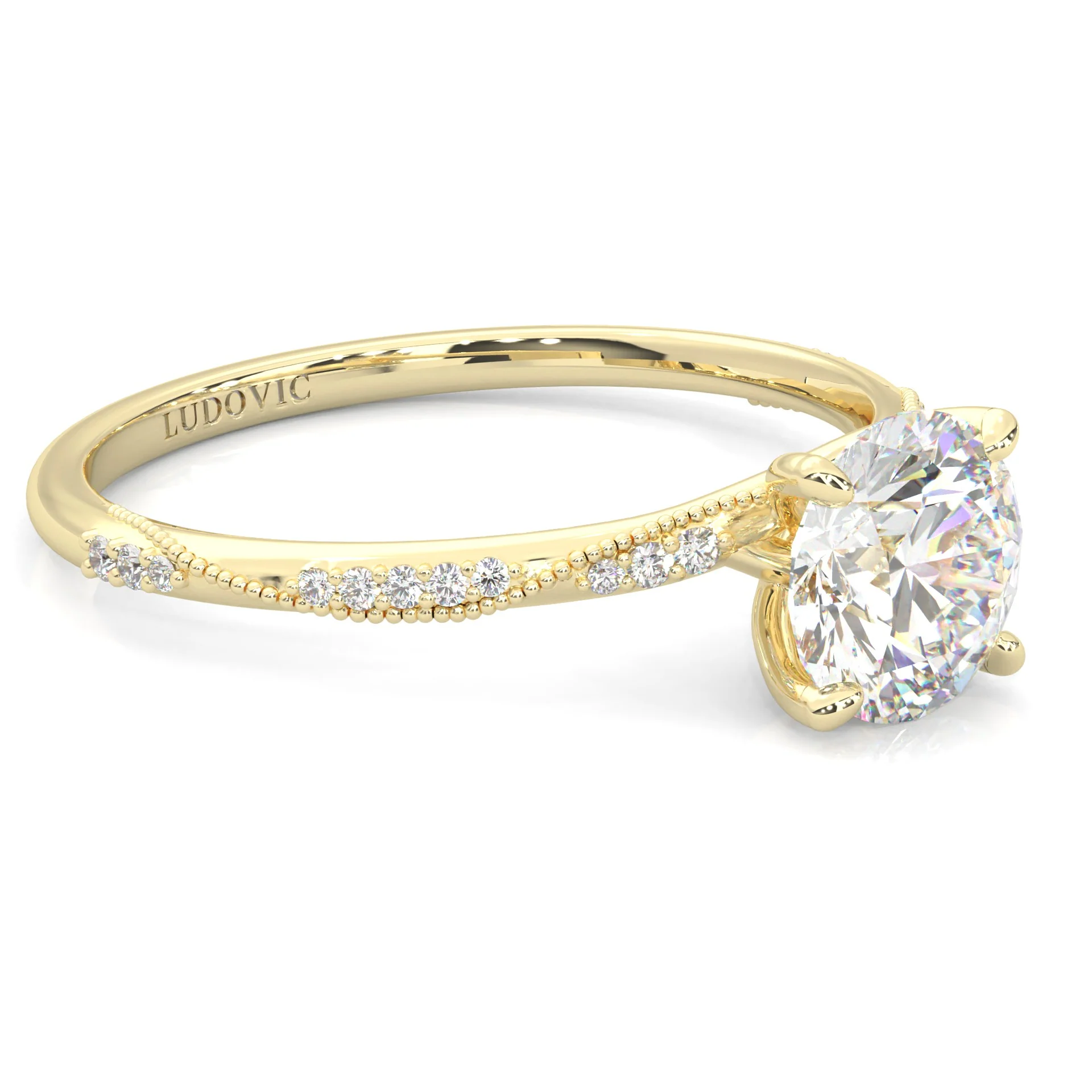 Hidden Twigs Moissanite Engagement Ring ( Yellow Gold 14K ) - Image 2