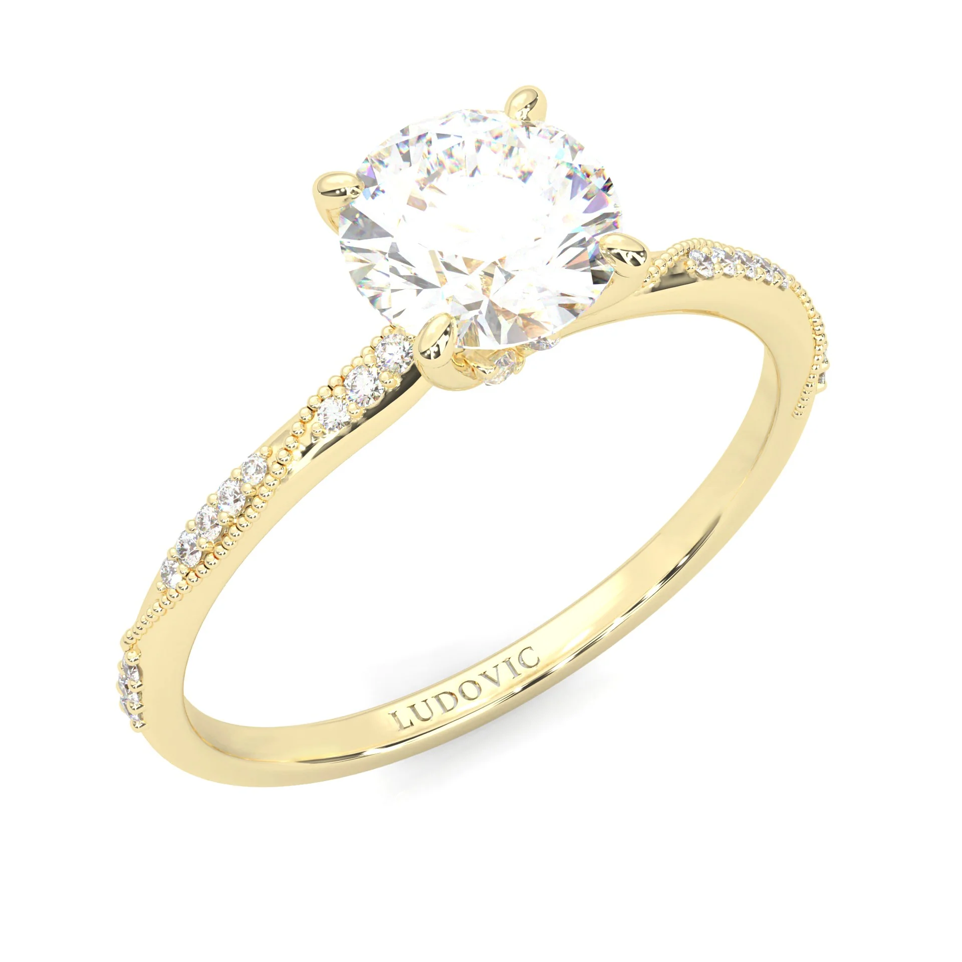 Hidden Twigs Moissanite Engagement Ring ( Yellow Gold 14K ) - Image 4