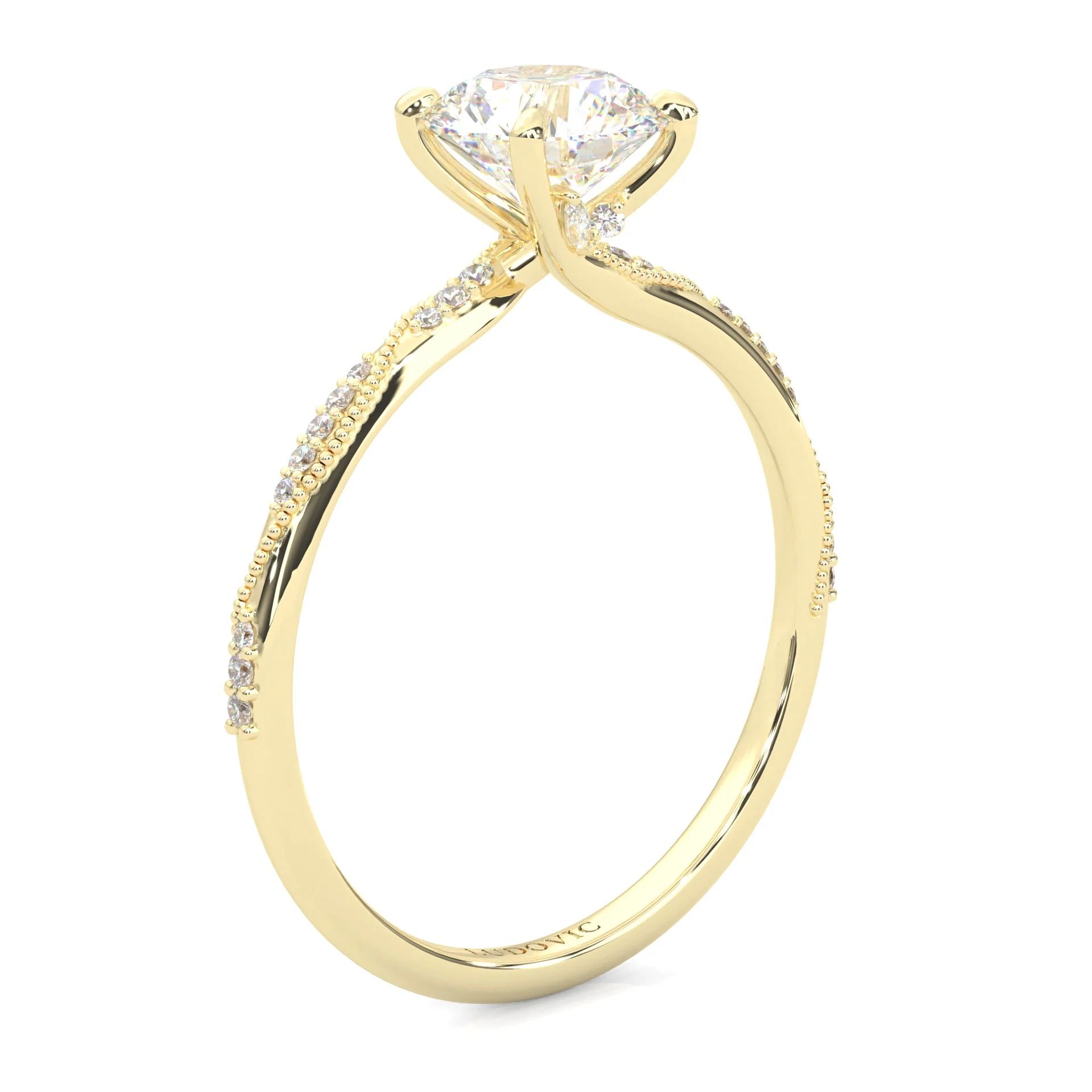 Hidden Twigs Moissanite Engagement Ring ( Yellow Gold 14K ) - Image 6