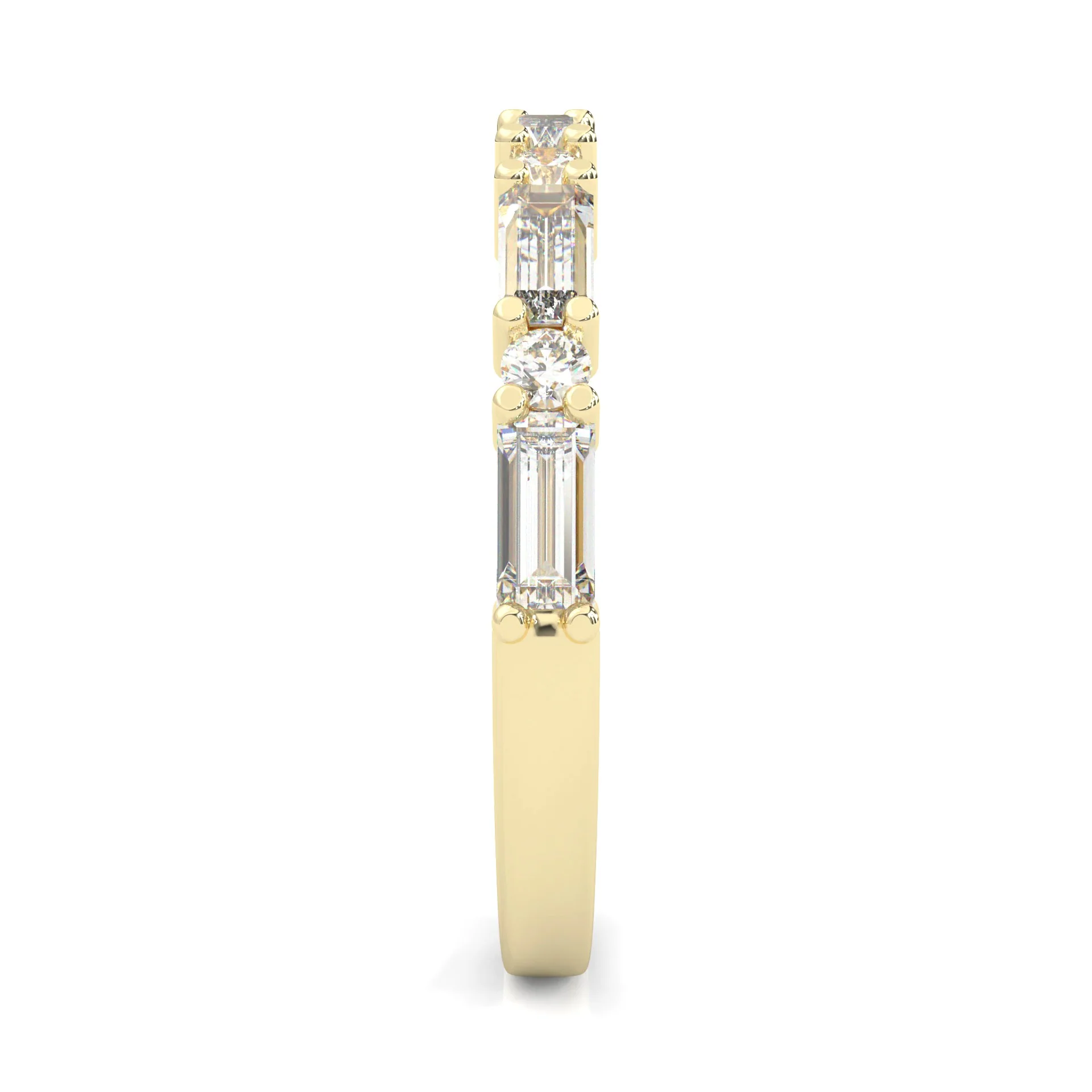 la Tiare Illustre Moissanite Wedding Band ( Yellow Gold ) - Image 3