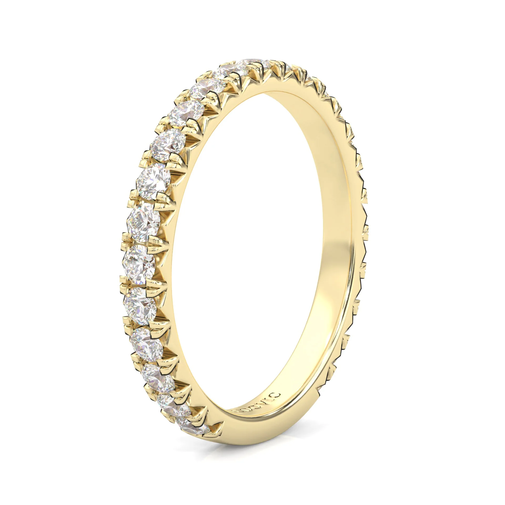 The Classic Moissanite Wedding Band II ( Yellow Gold ) - Image 4
