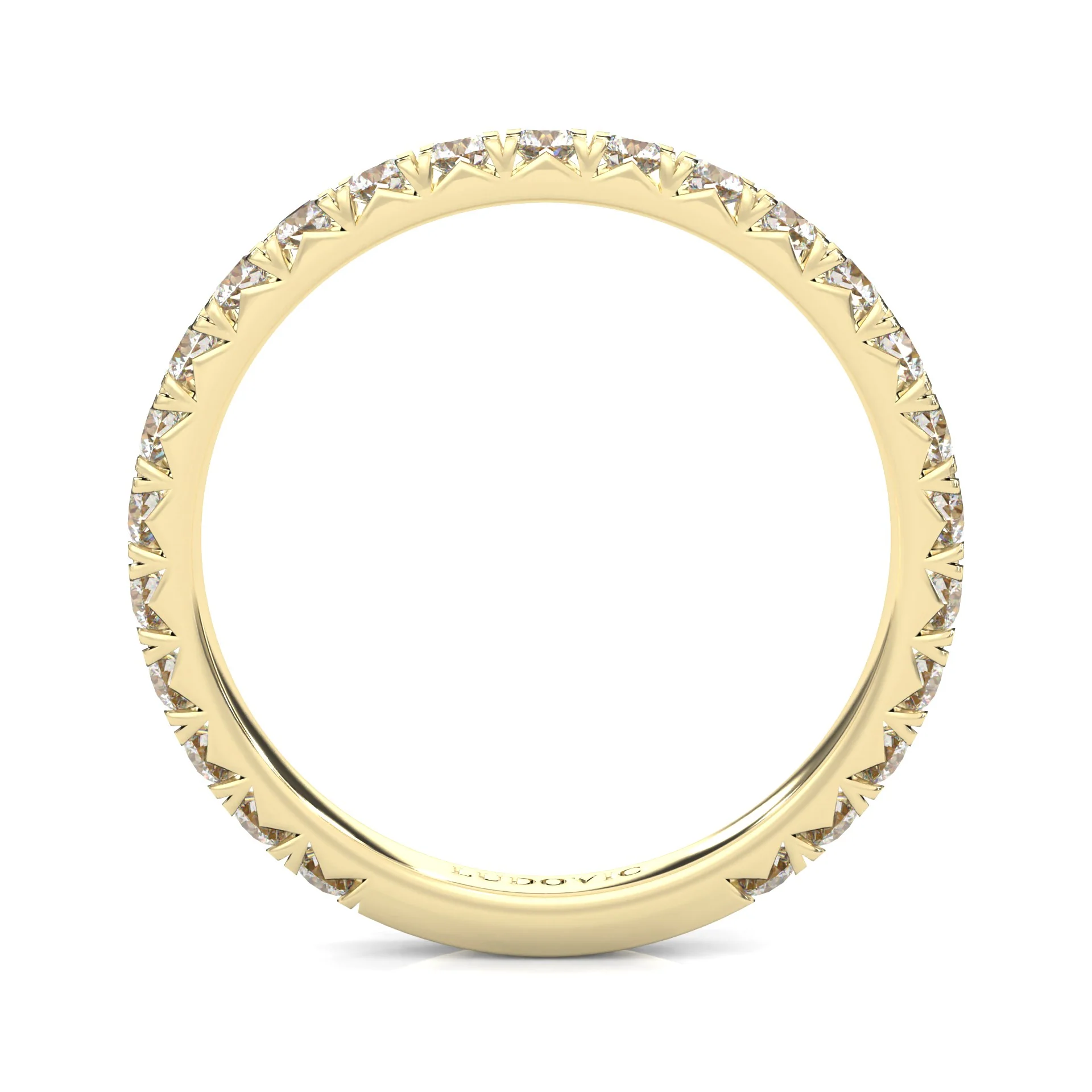 The Classic Moissanite Wedding Band II ( Yellow Gold ) - Image 5
