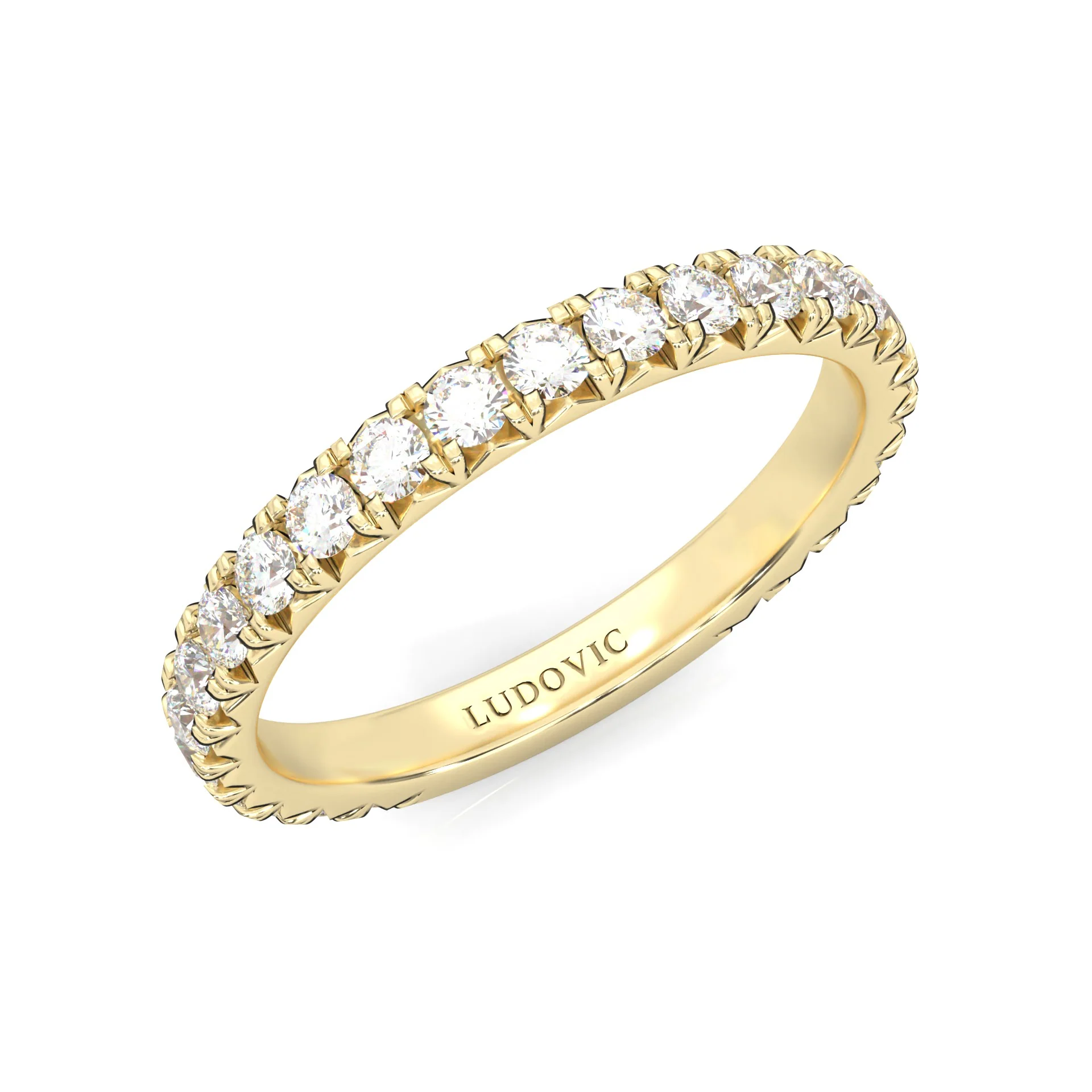 The Classic Moissanite Wedding Band II ( Yellow Gold ) - Image 6