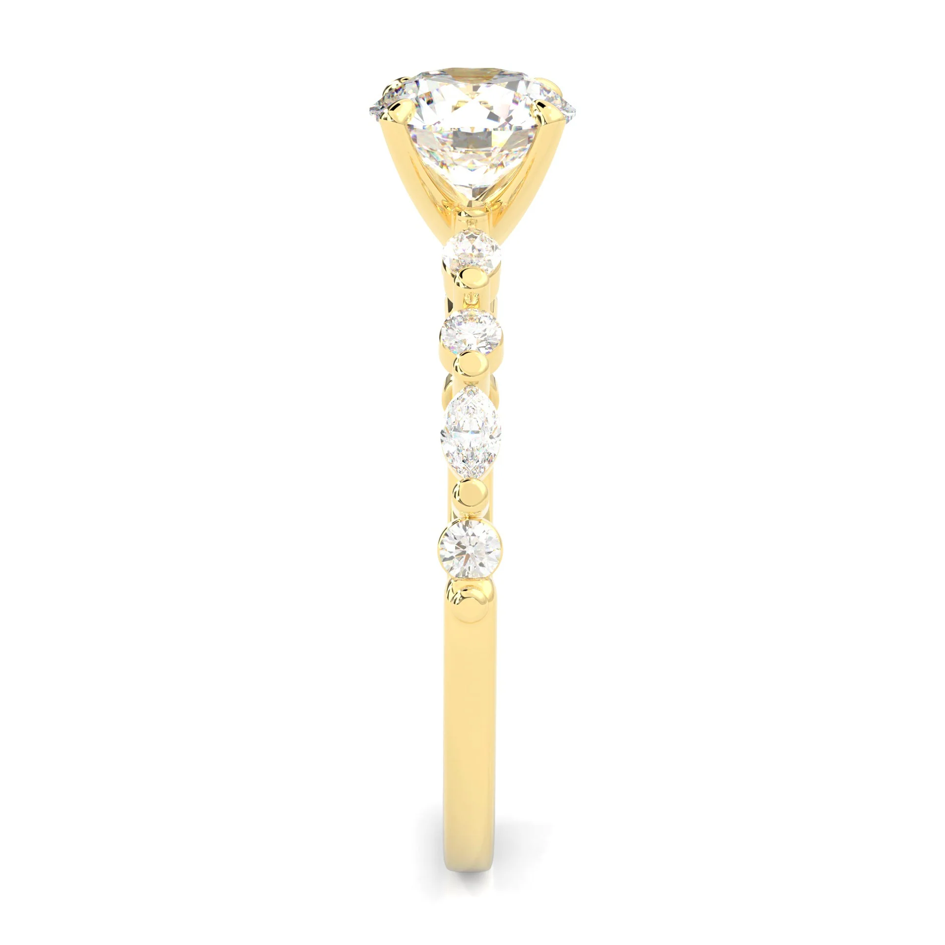 Ludovic Art Style Wedding Set (14k Solid Yellow Gold) - Image 10