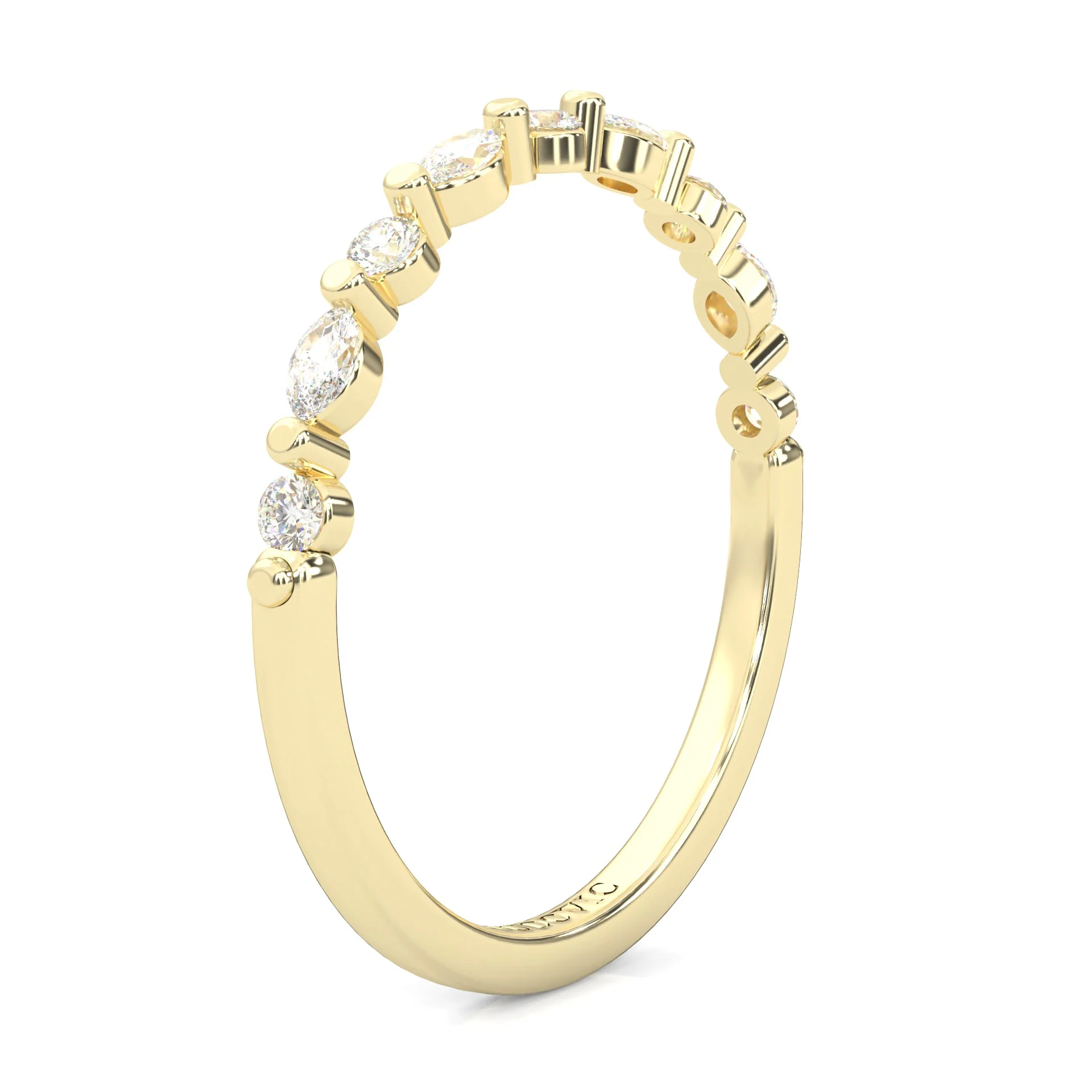 Ludovic Art Style Wedding Set (14k Solid Yellow Gold) - Image 15