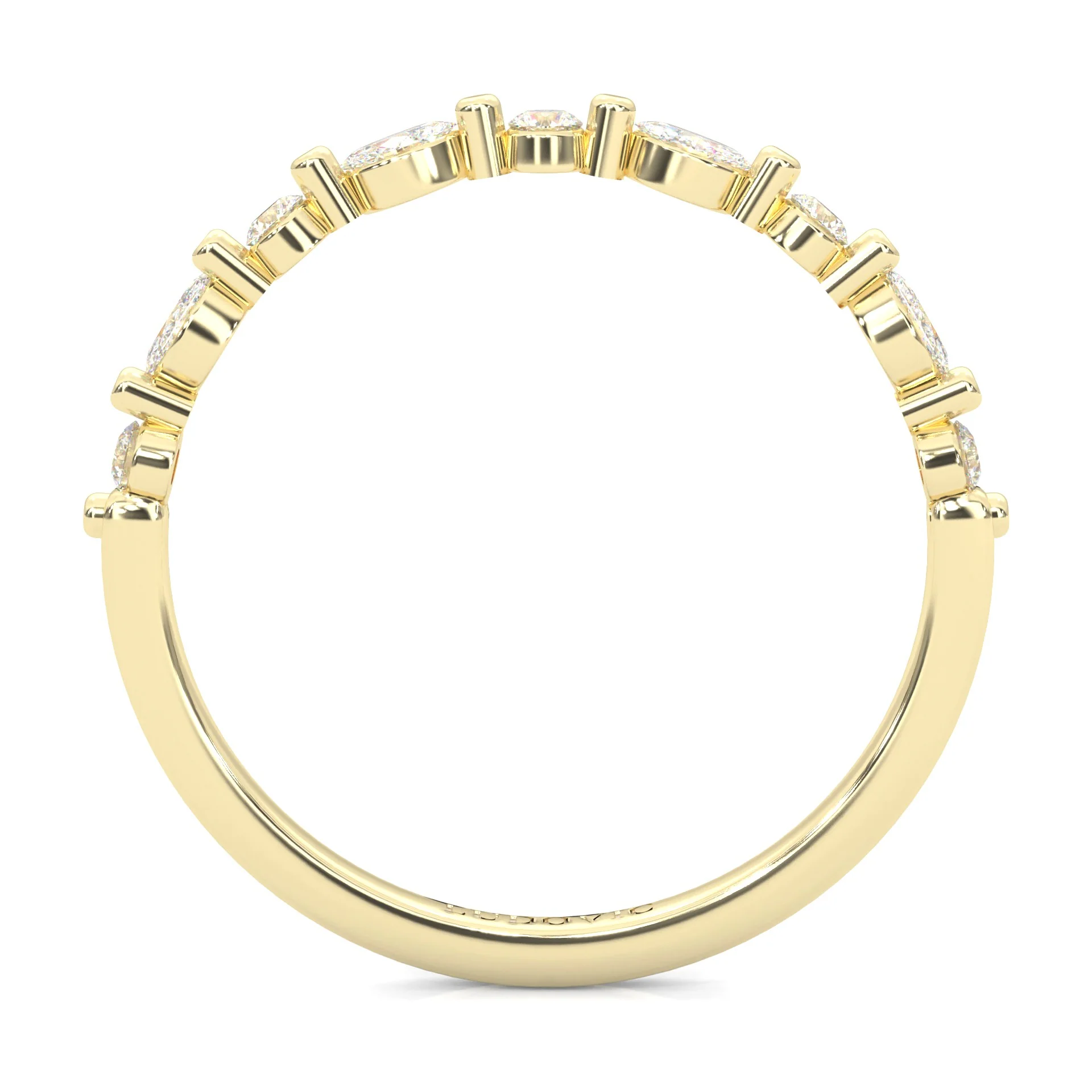 Ludovic Art Style Wedding Set (14k Solid Yellow Gold) - Image 16
